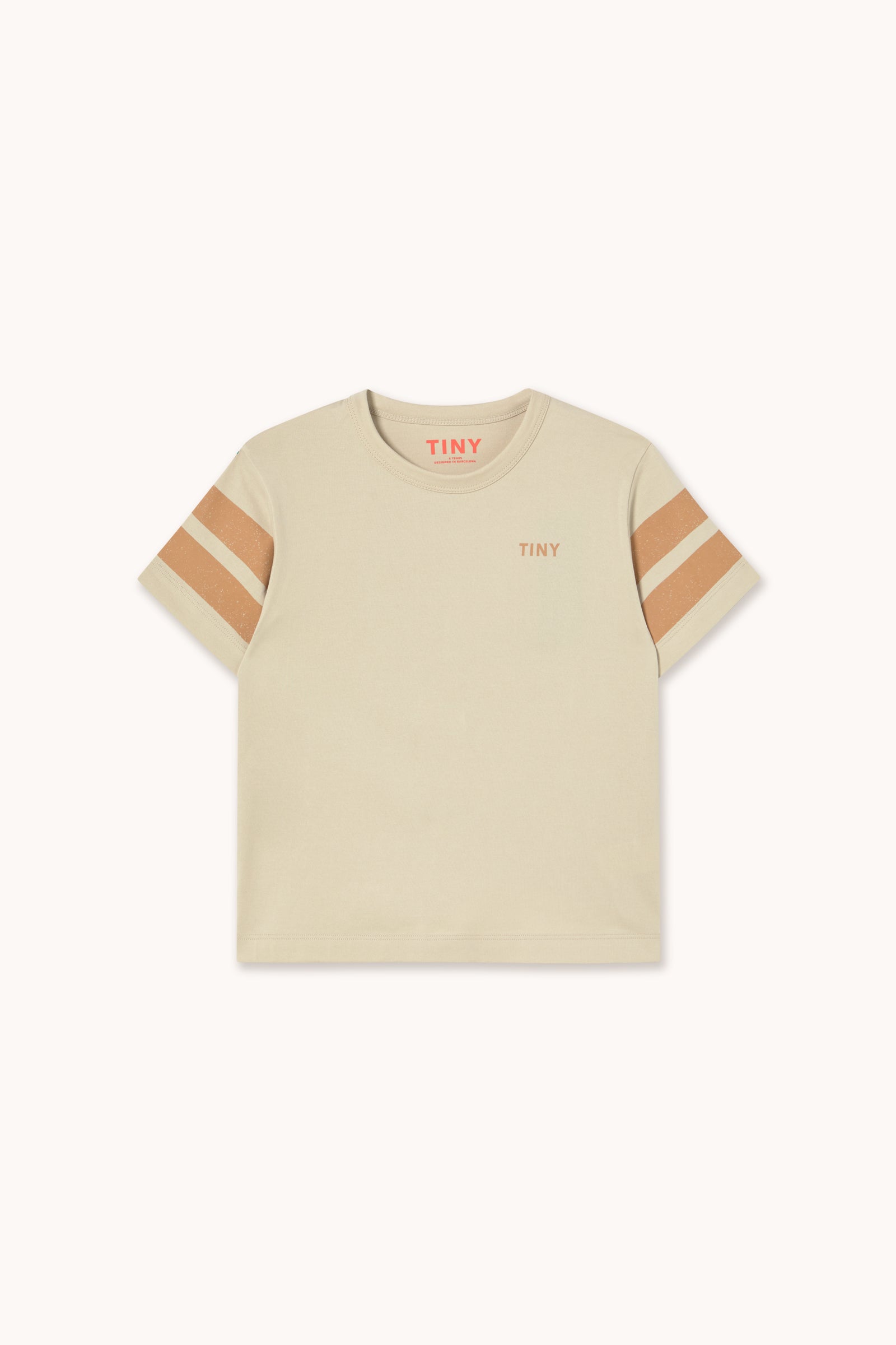 STRIPES LOGO TEE dark vanilla
