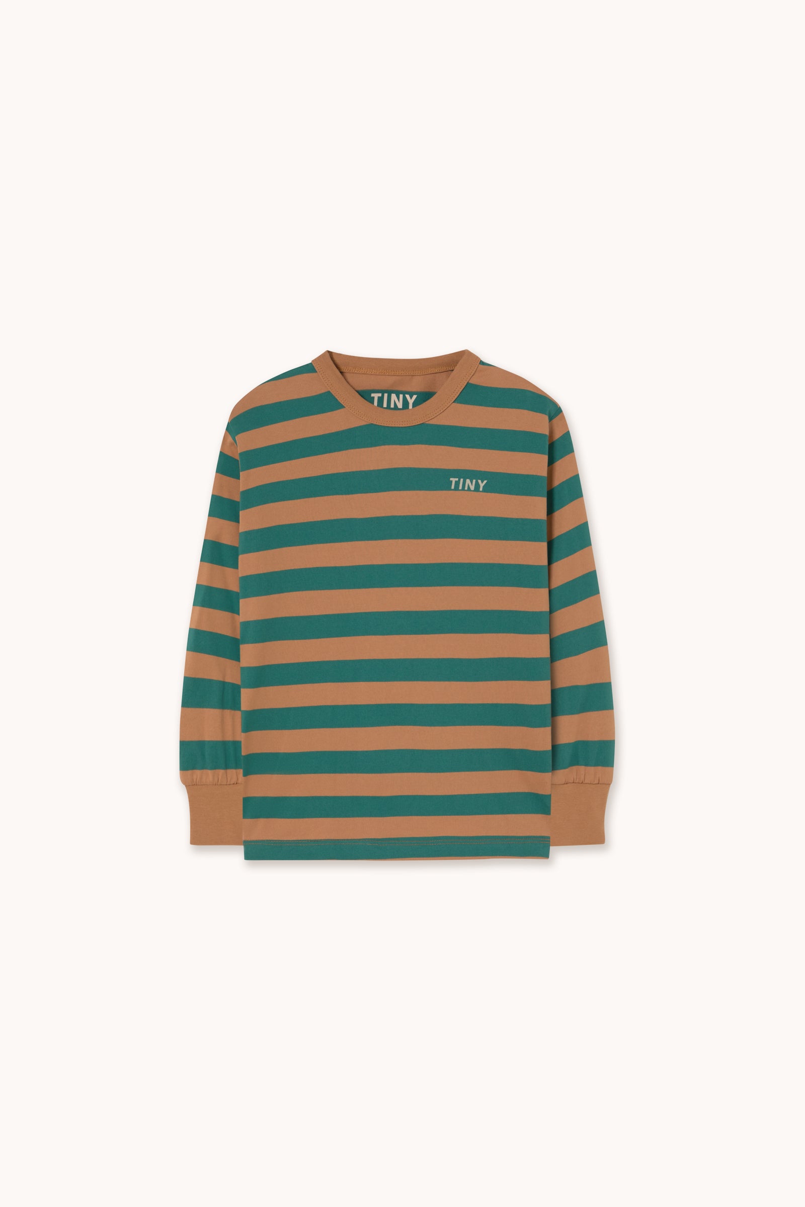 STRIPES SLEEVE KNIT TEE dark green