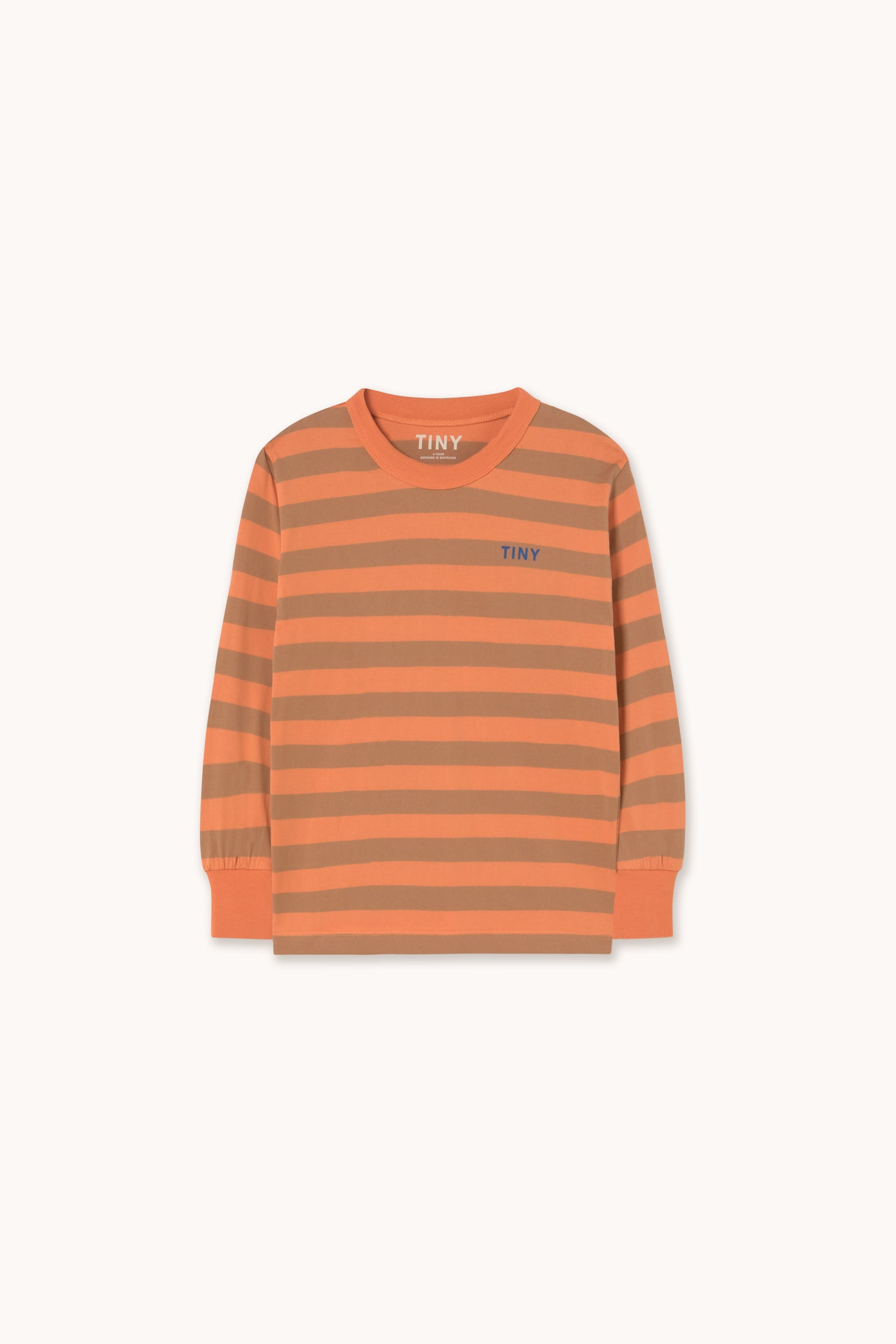 STRIPES SLEEVE KNIT TEE brick