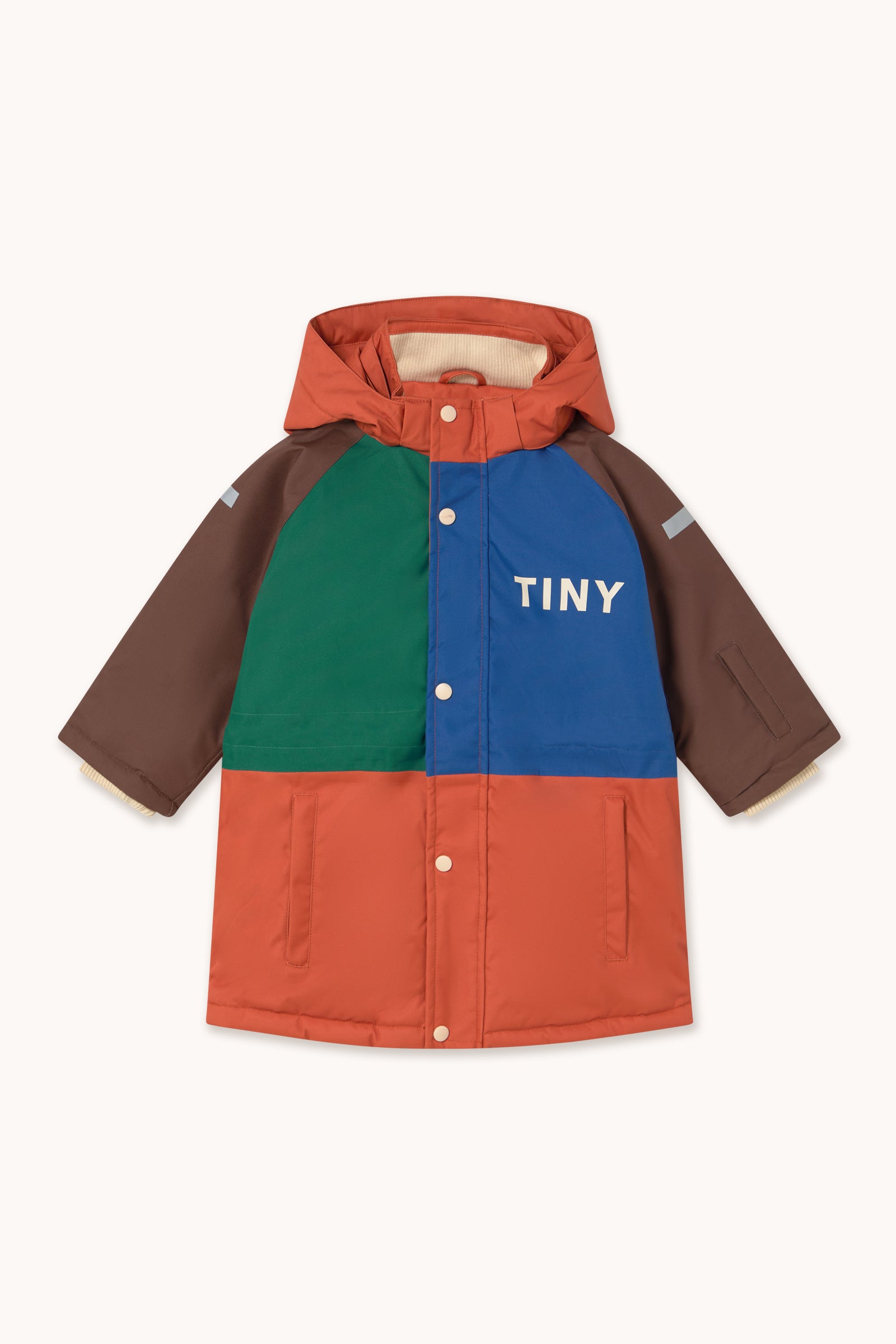 COLOR BLOCK SNOW JACKET light rust/dark brown