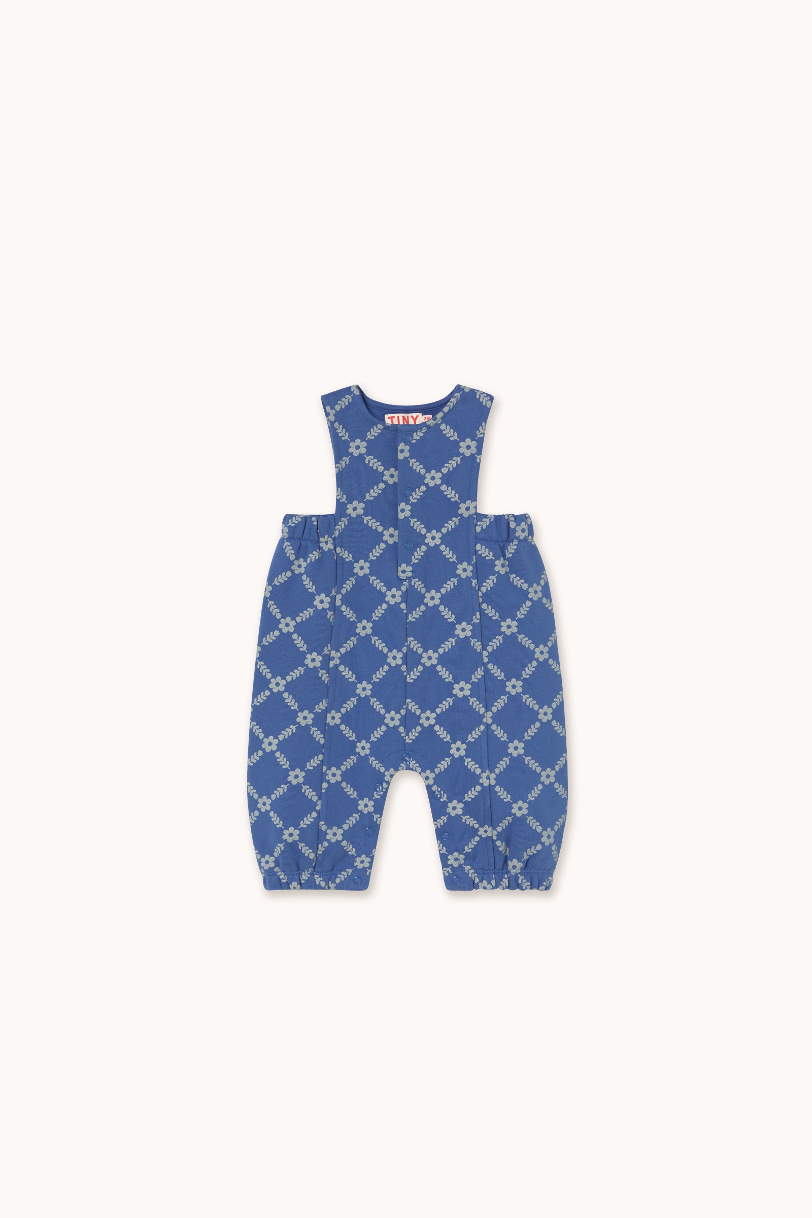 FLOWER GRID DUNGAREE dark blue