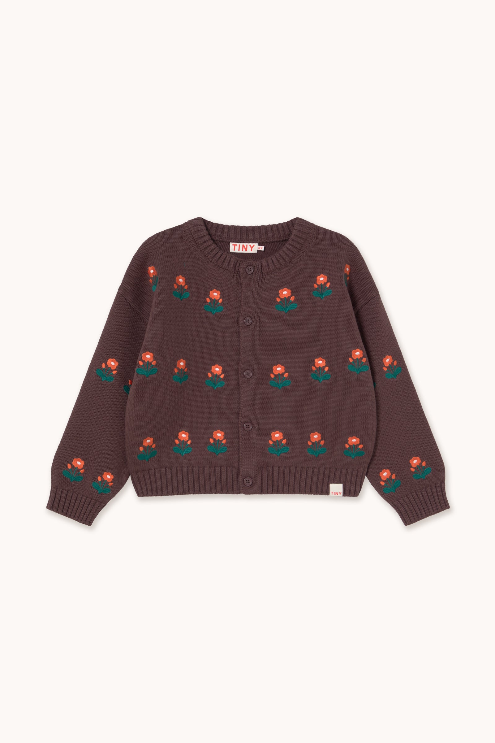 CARDIGAN BORDADO FLORES dark brown