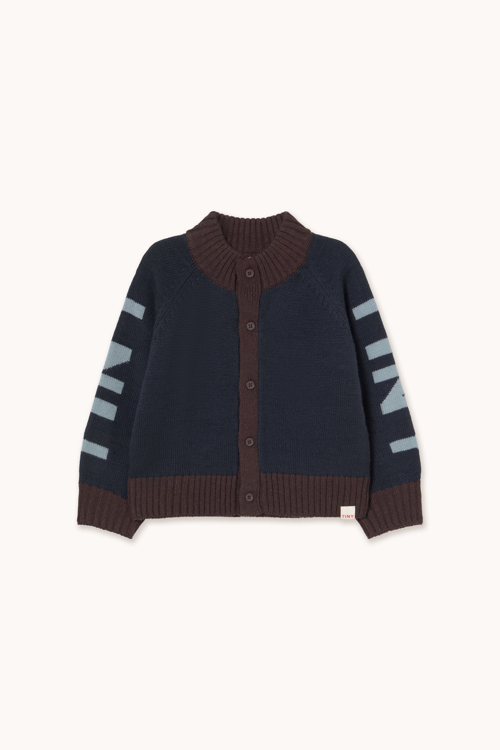 TINY MOCKNECK CARDIGAN navy