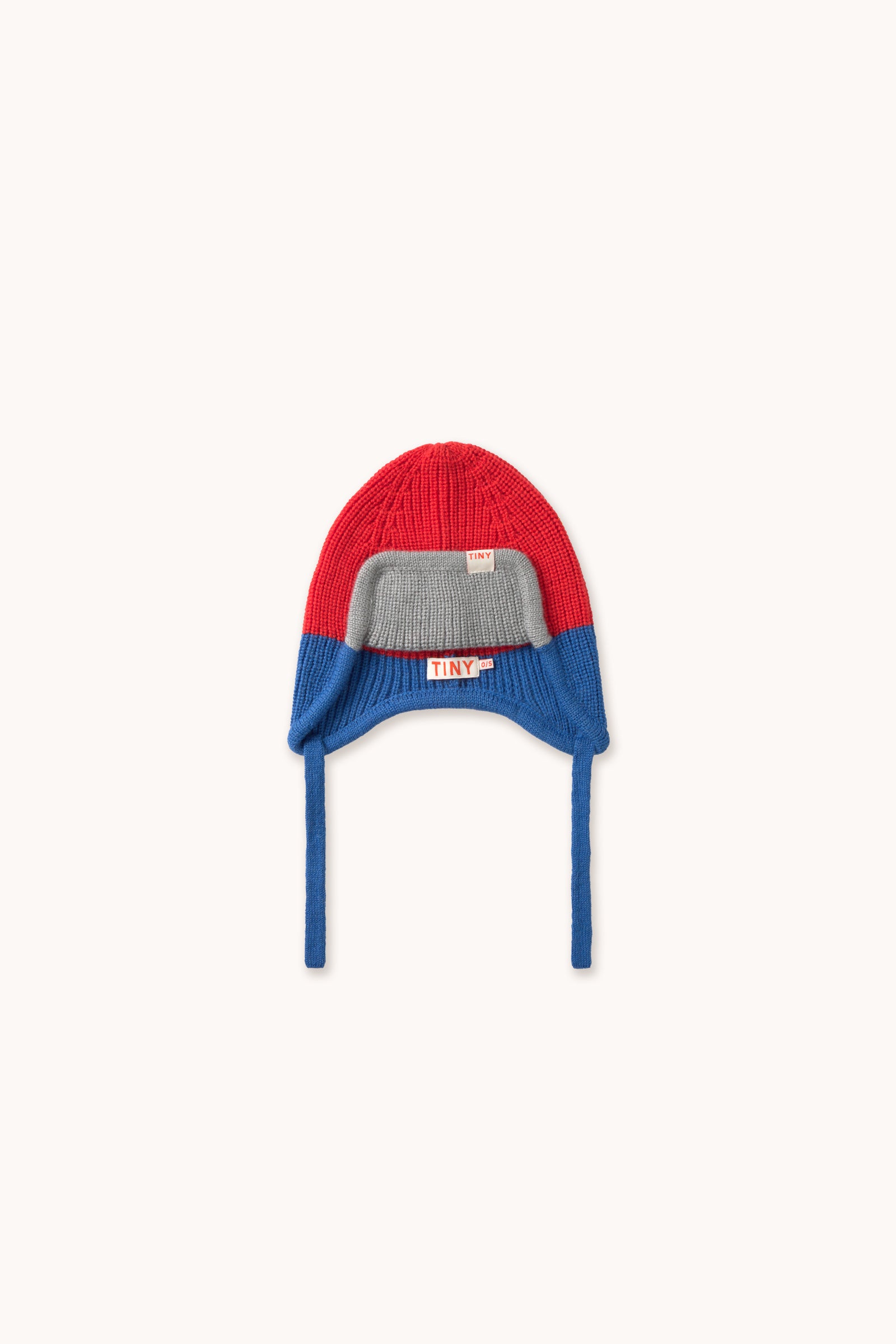 COLOR BLOCK EARFLAP BEANIE summer red