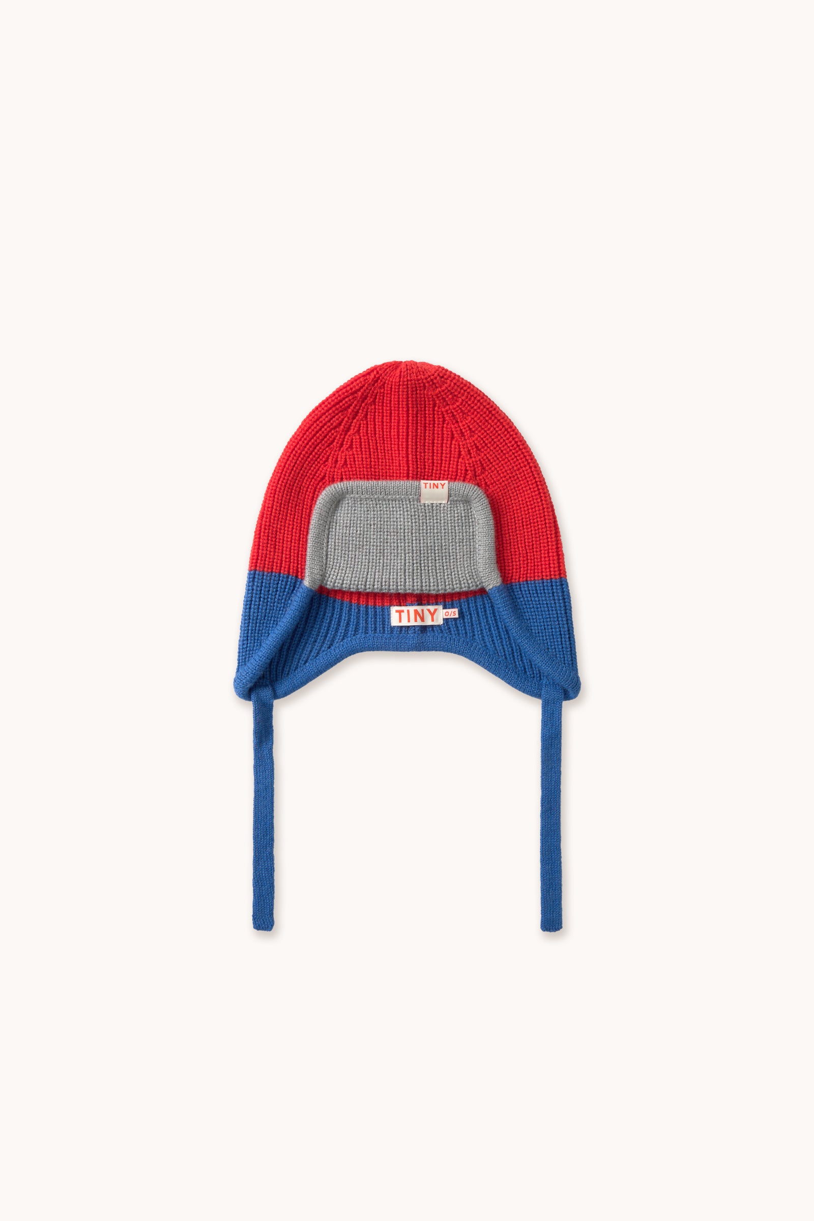 COLOR BLOCK EARFLAP BEANIE summer red