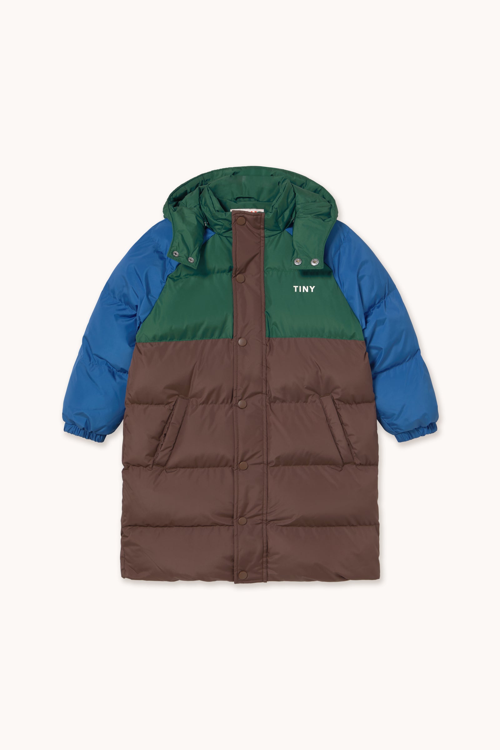 COLOR BLOCK PADDED JACKET dark brown