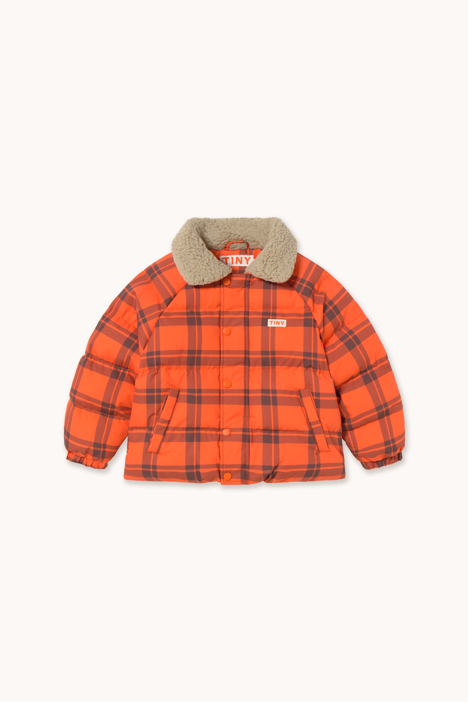 CHECK PADDED JACKET summer red