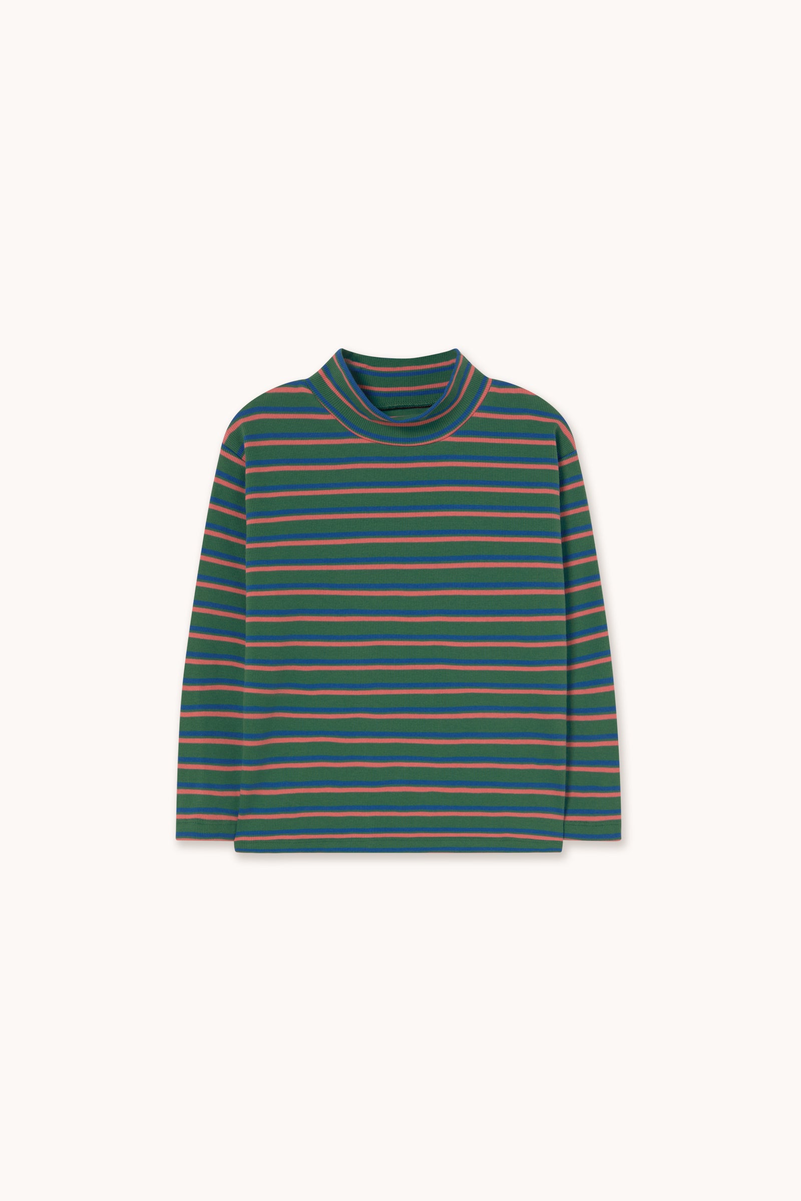 DUO STRIPES RIB MOCKNECK dark green