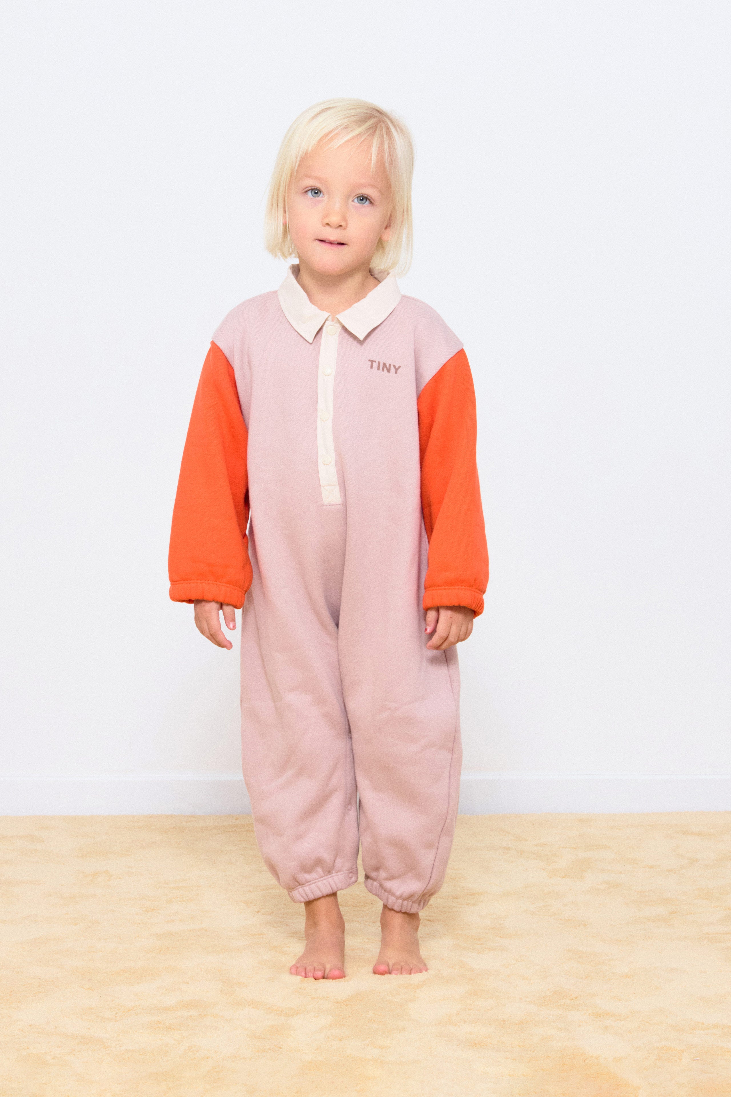 COLOR BLOCK POLO ONE-PIECE taupe