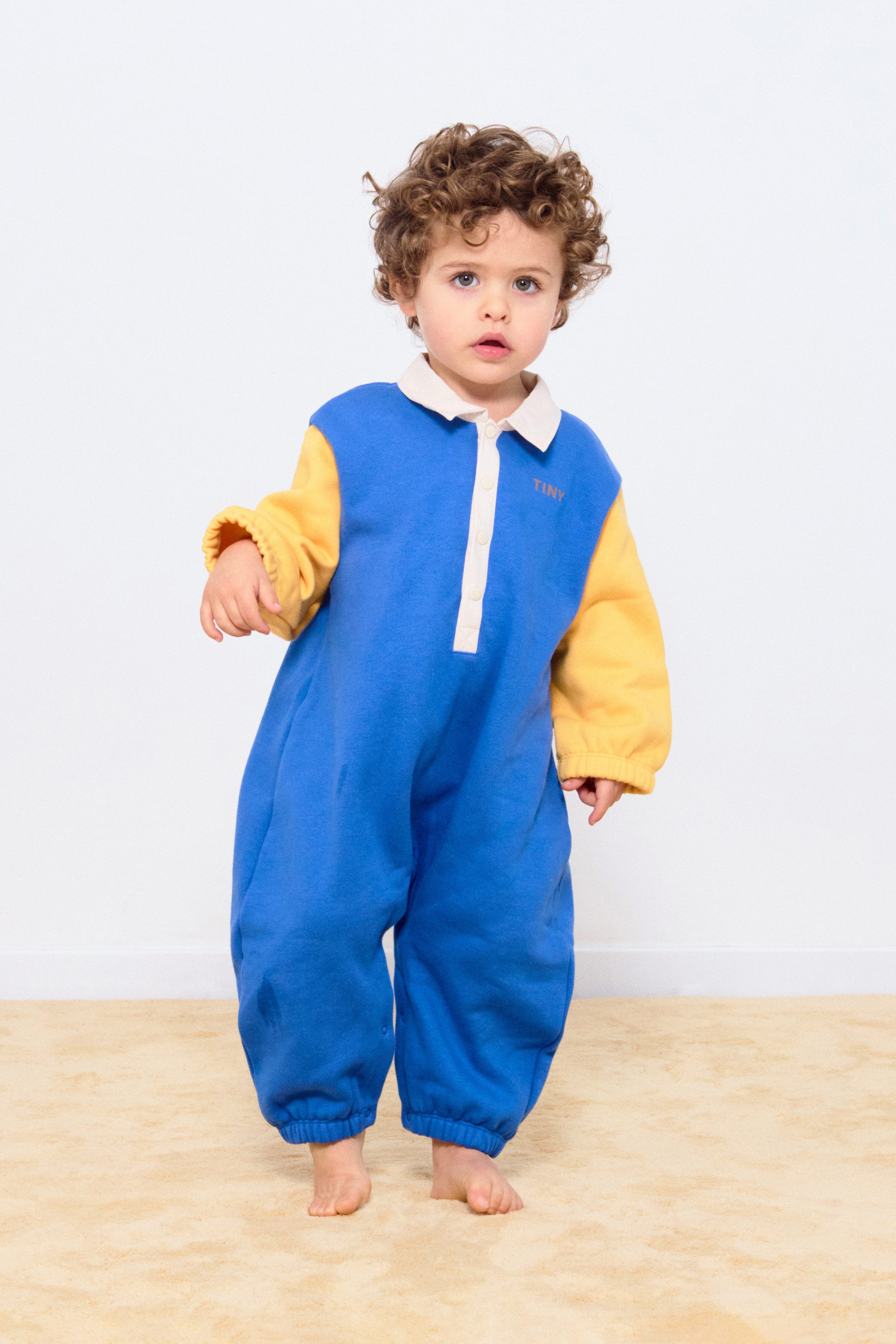 COLOR BLOCK POLO ONE-PIECE dark blue