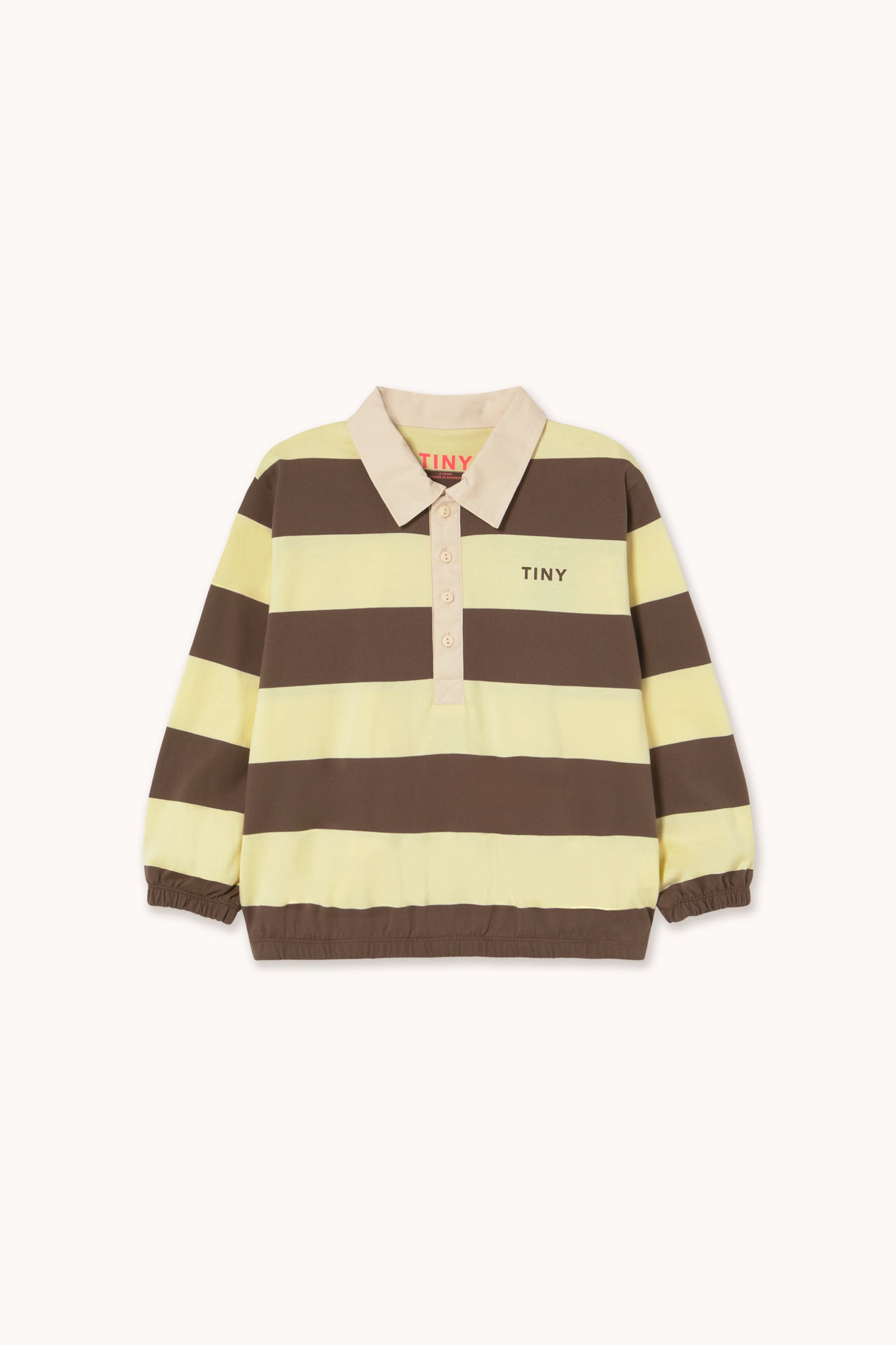 STRIPES POLO SLEEVE TEE dusty yellow