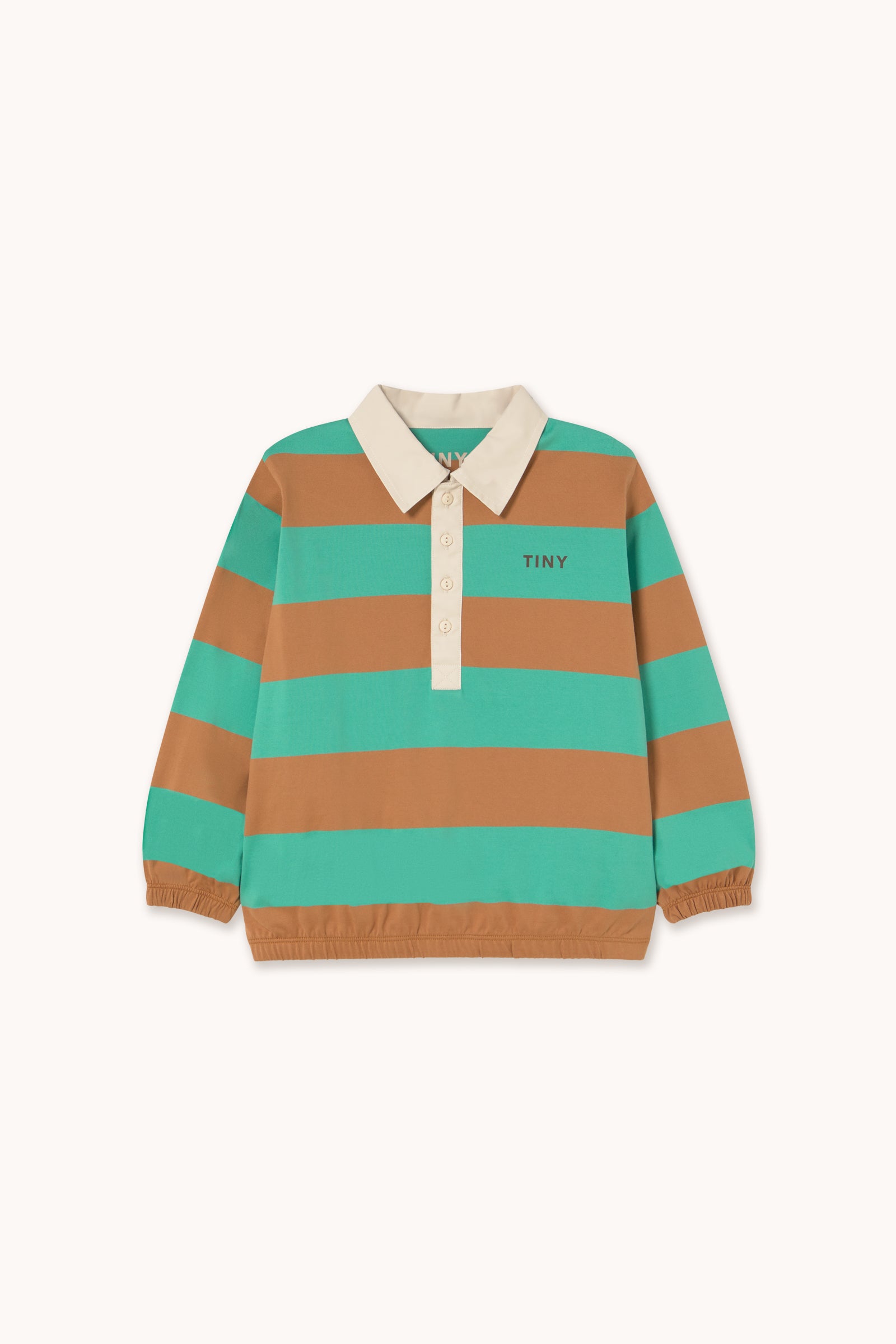 STRIPES POLO SLEEVE TEE emerald