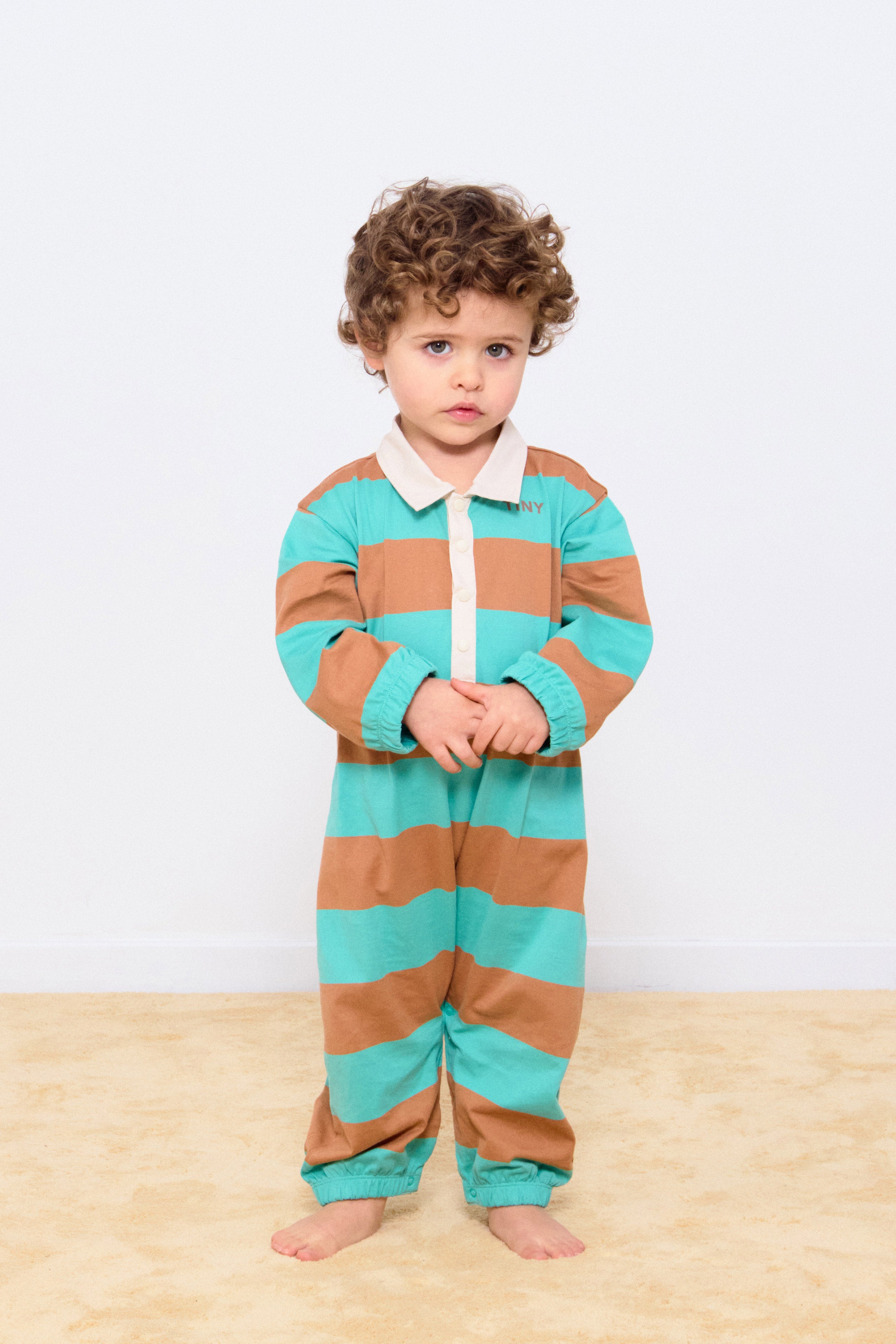 STRIPES POLO ONE-PIECE emerald