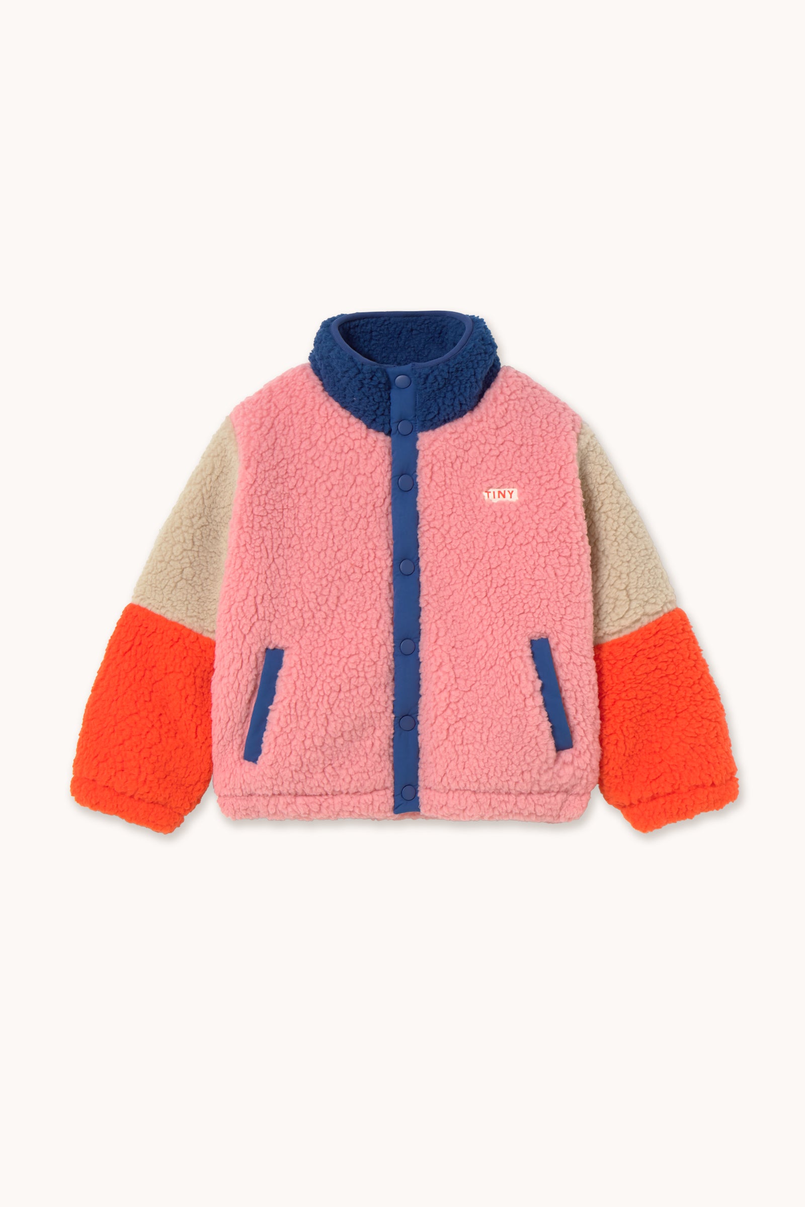 COLOR BLOCK POLAR SHERPA JACKET dark blue