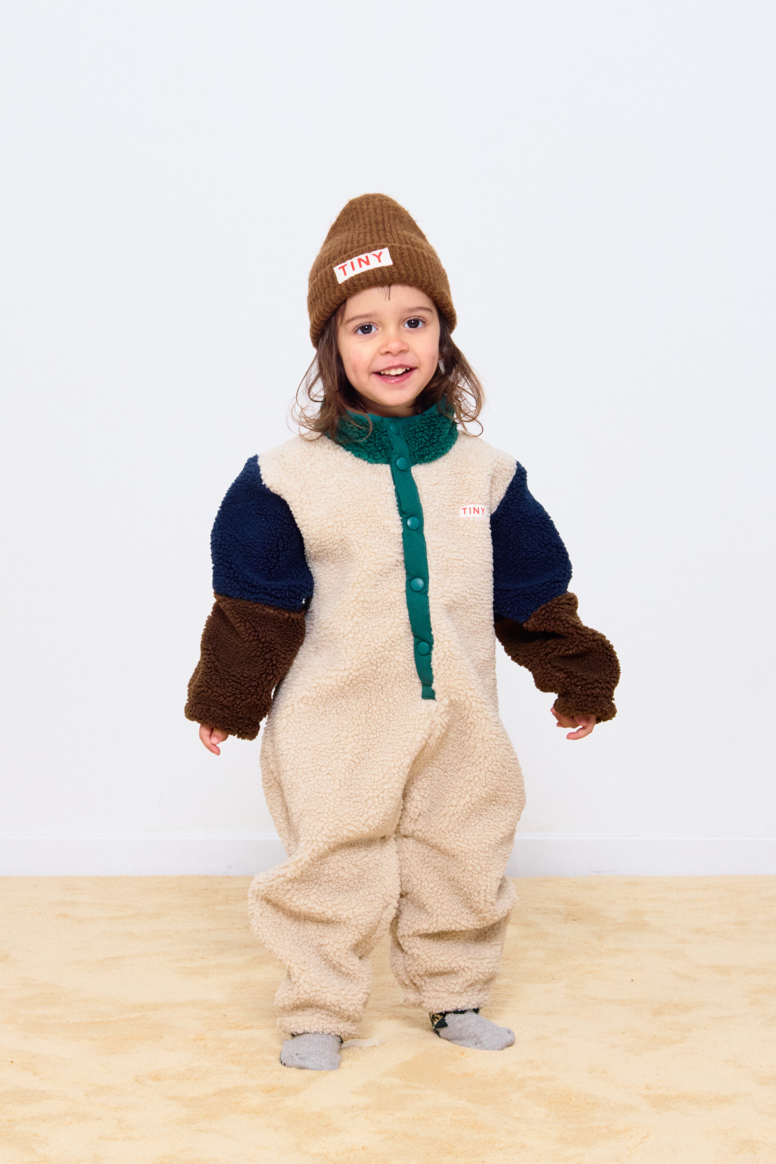 COLOR BLOCK POLAR SHERPA ONE-PIECE dark green