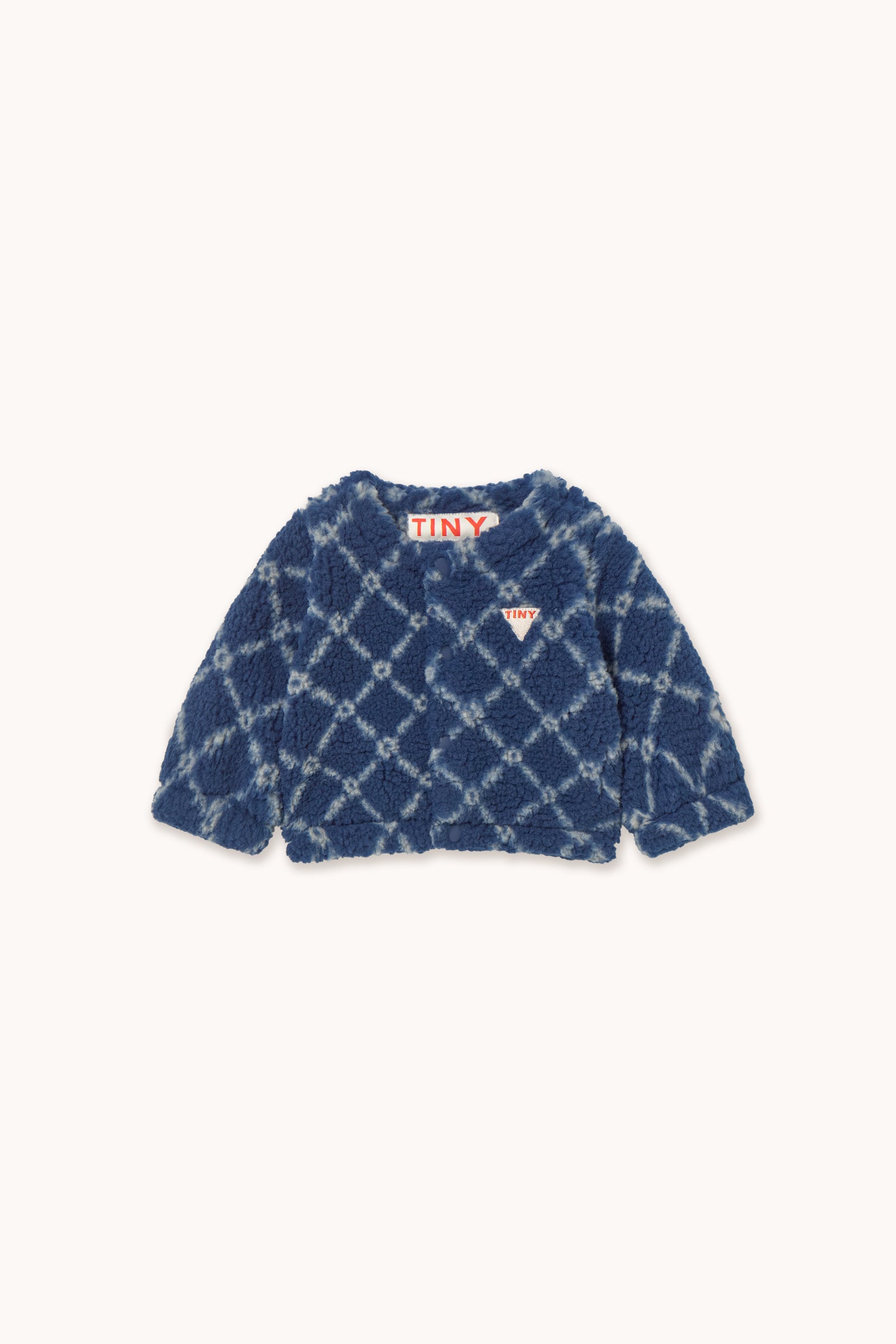 FLOWER GRID BABY SHERPA JACKET light navy