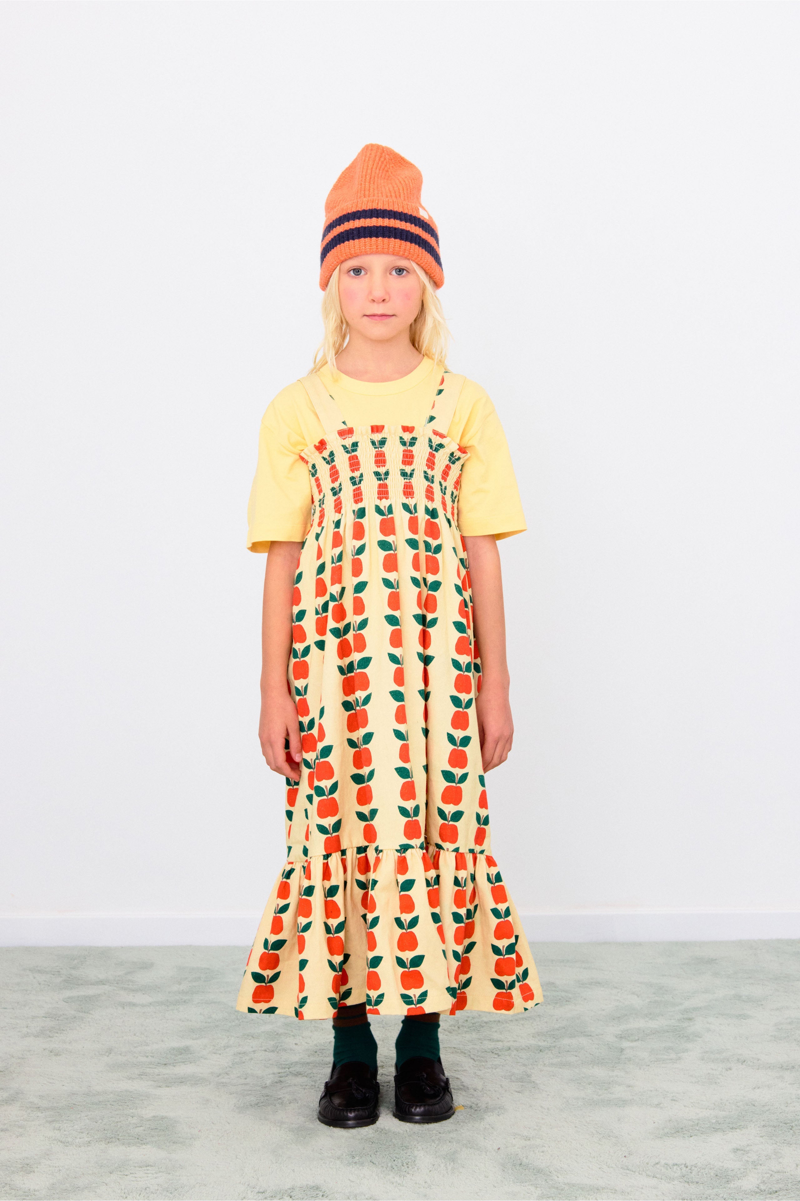 APPLES STRAP DRESS dusty yellow