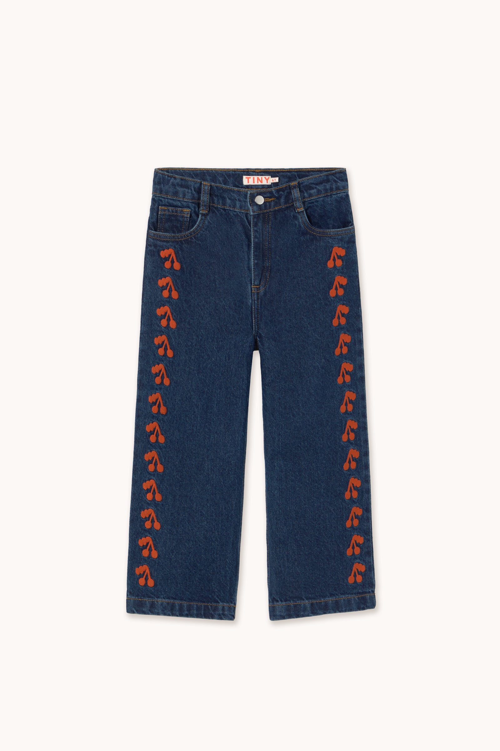 CHERRIES EMBROIDERED JEANS navy