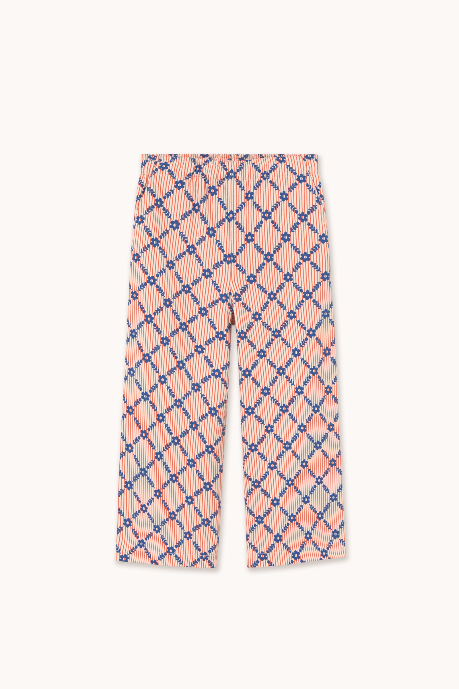 FLOWER GRID WOVEN PANT light cream