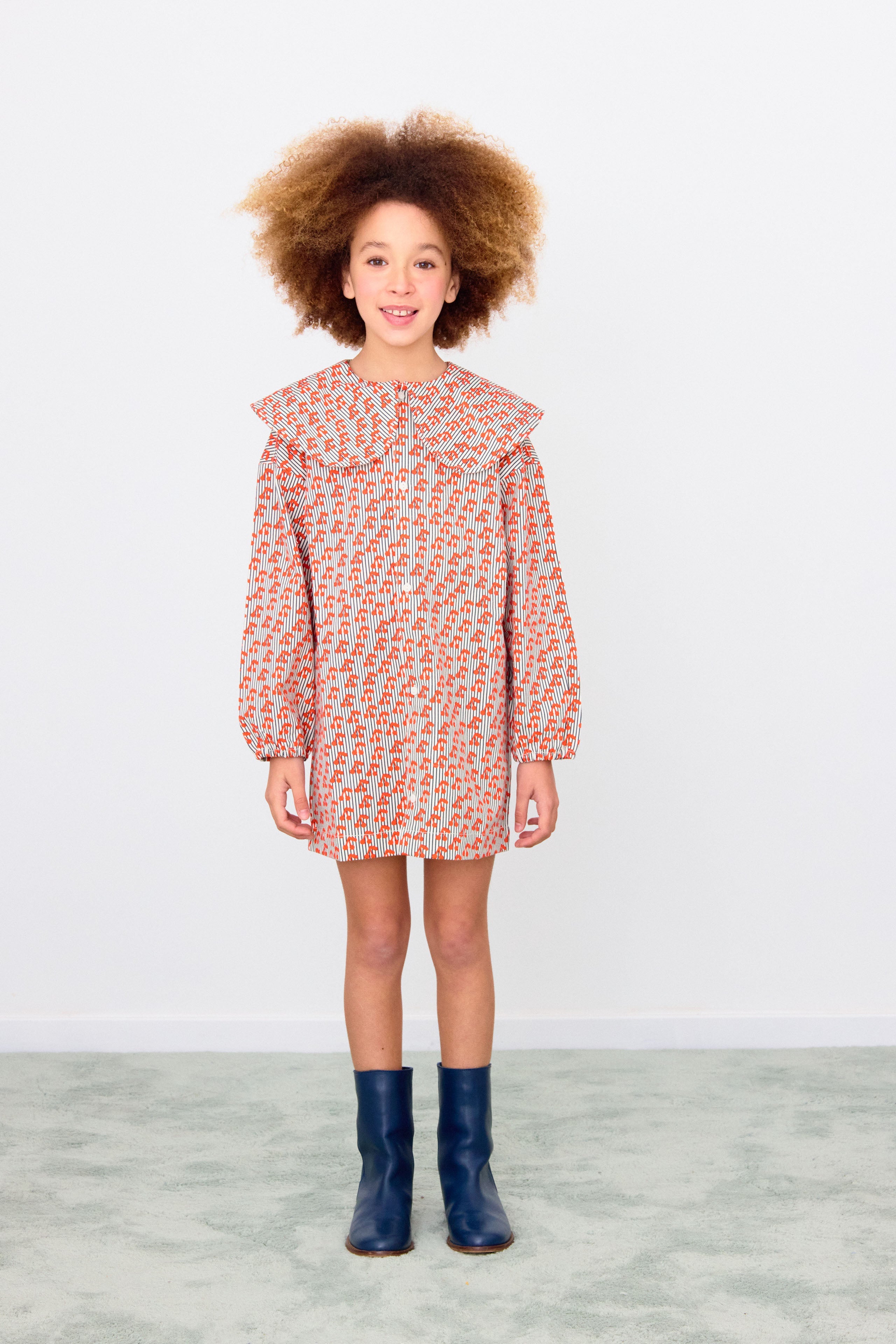 CHERRIES WOVEN DRESS light cream