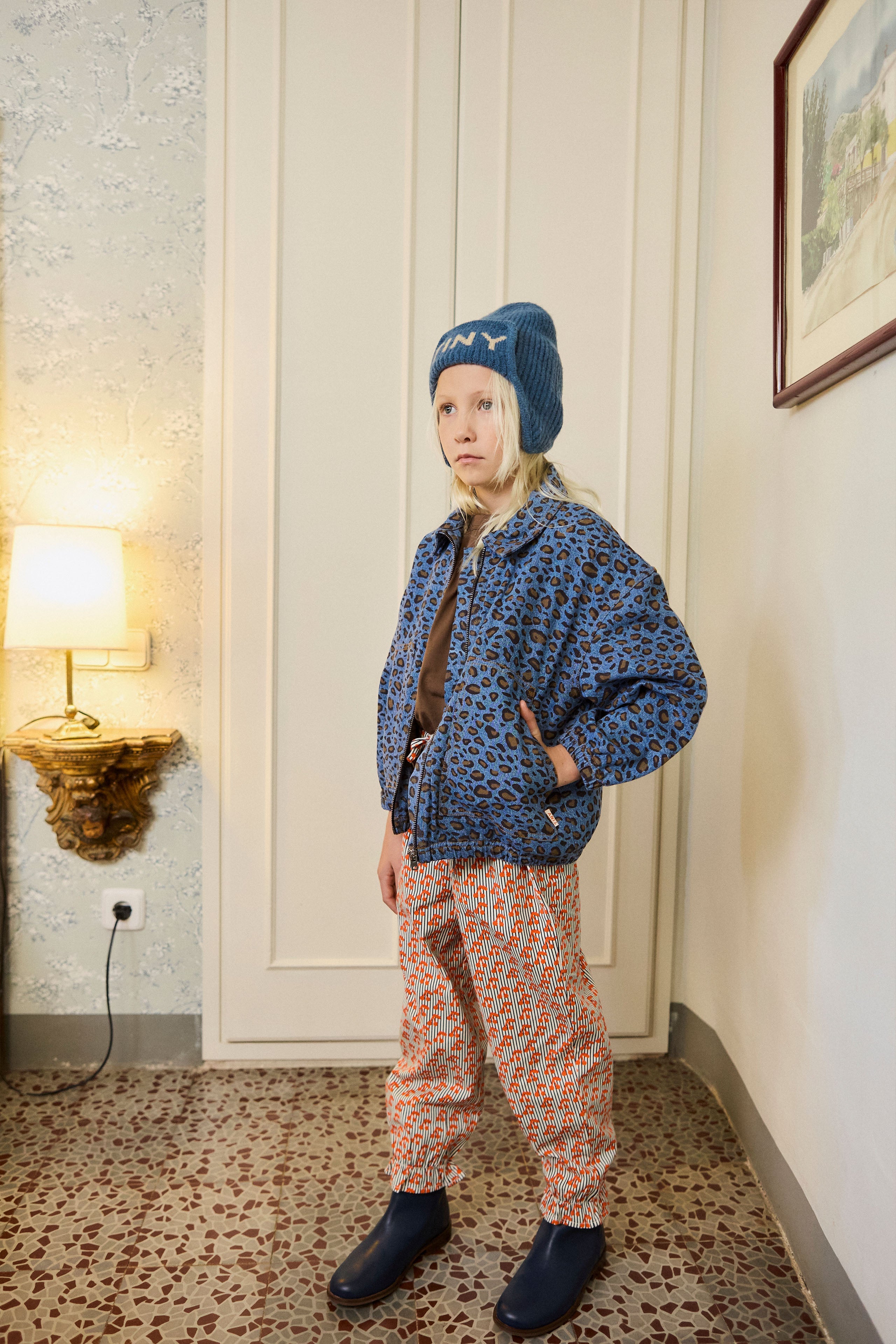 CHERRIES WOVEN PANT light cream