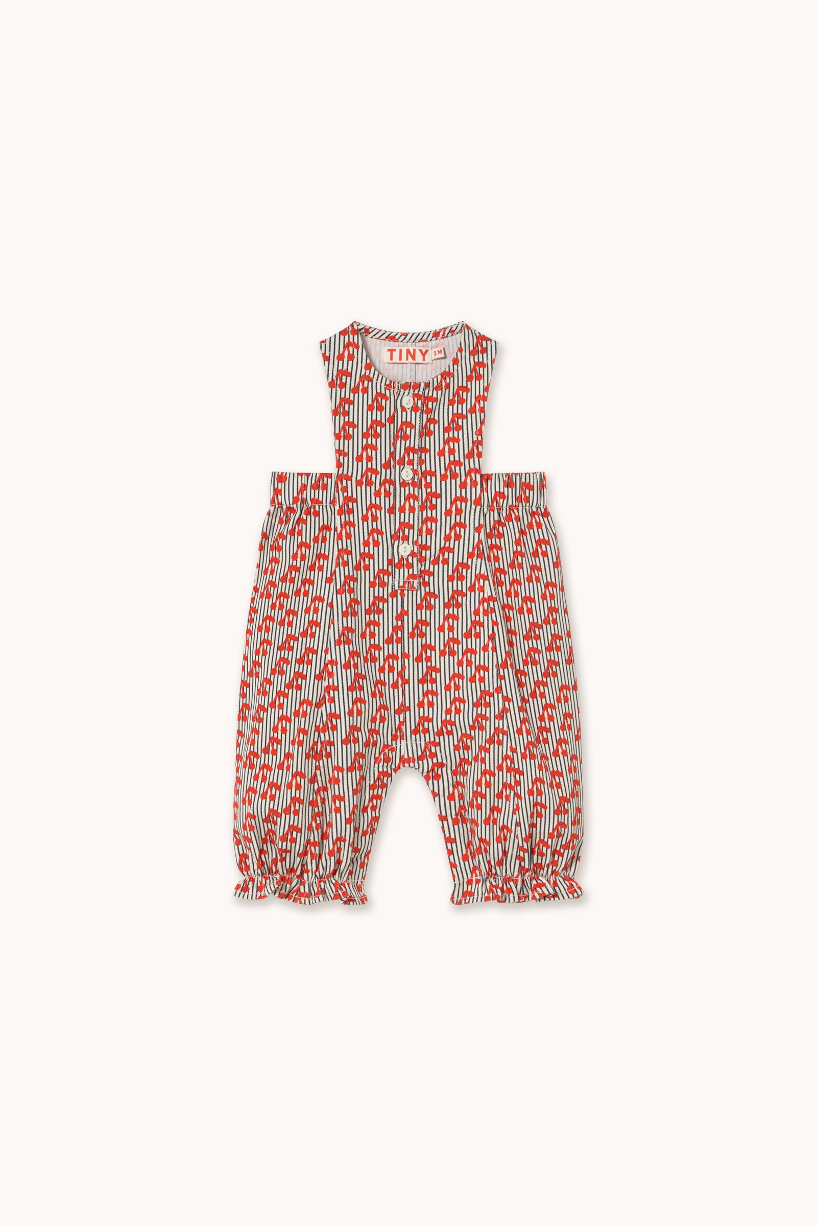 CHERRIES WOVEN DUNGAREE light cream