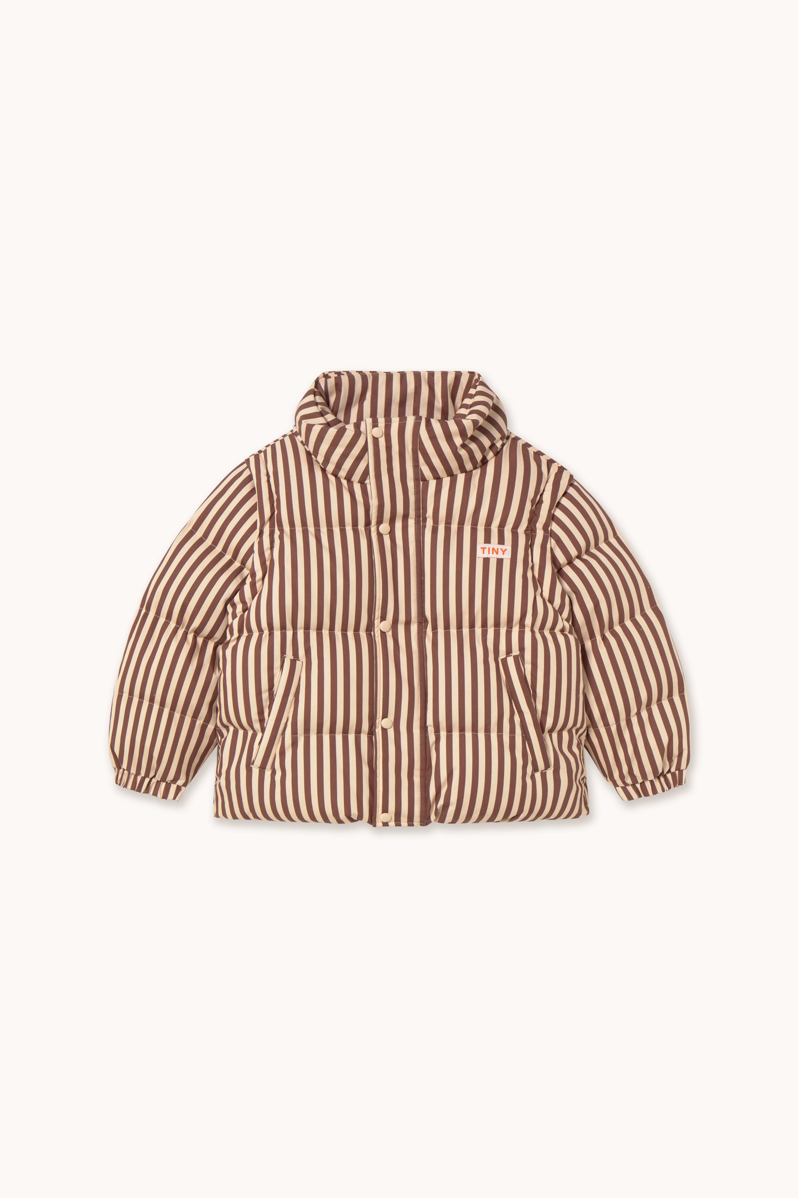 STRIPES SHORT PADDED JACKET vanilla
