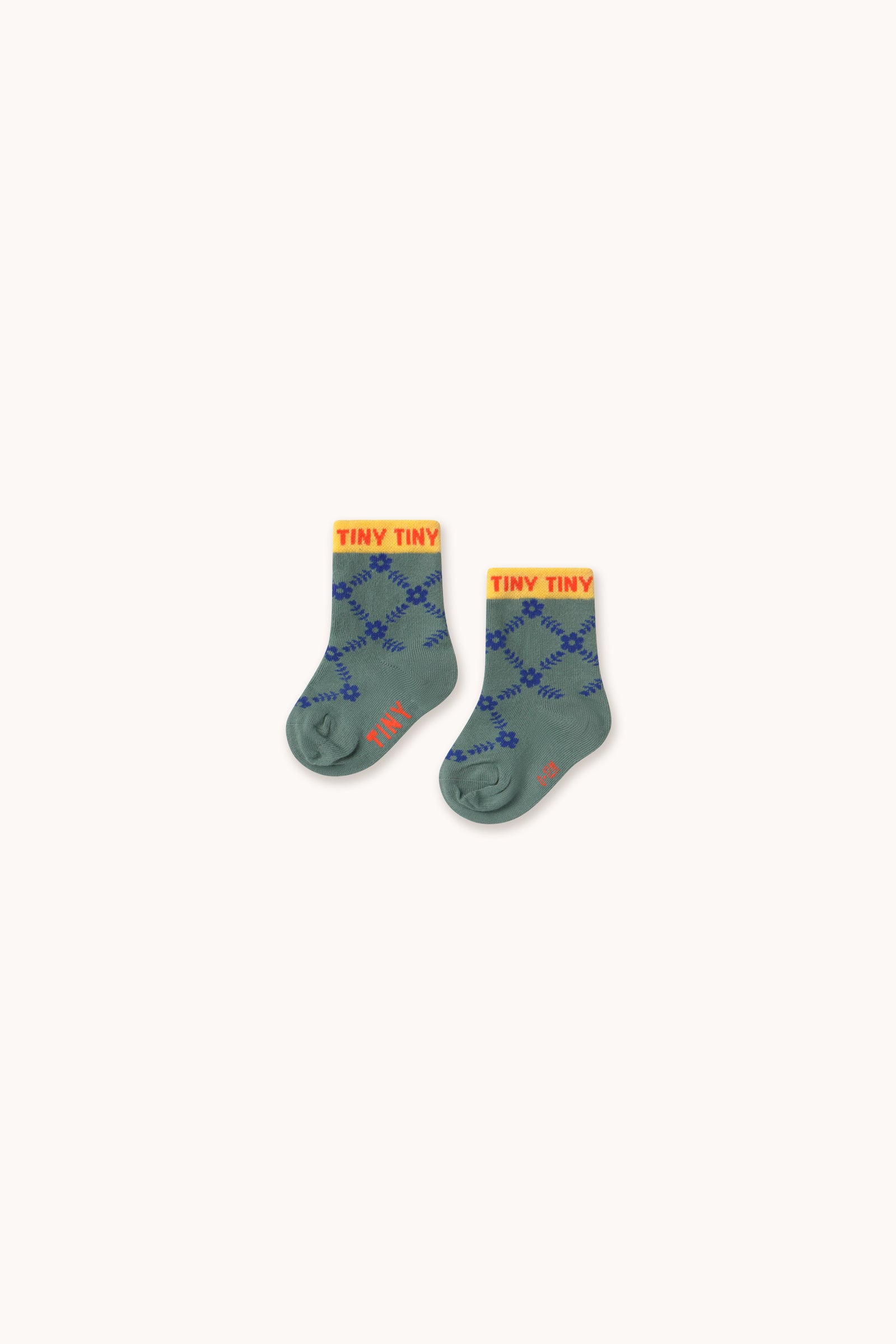FLOWER GRID MEDIUM SOCKS teal
