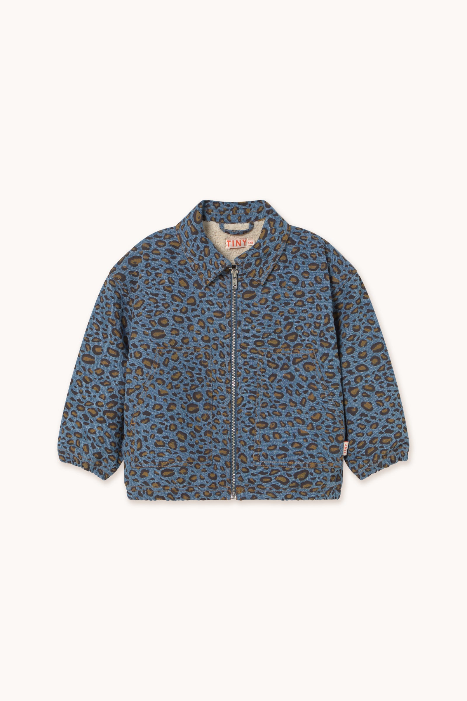 ANIMAL PRINT DENIM JACKET dark blue