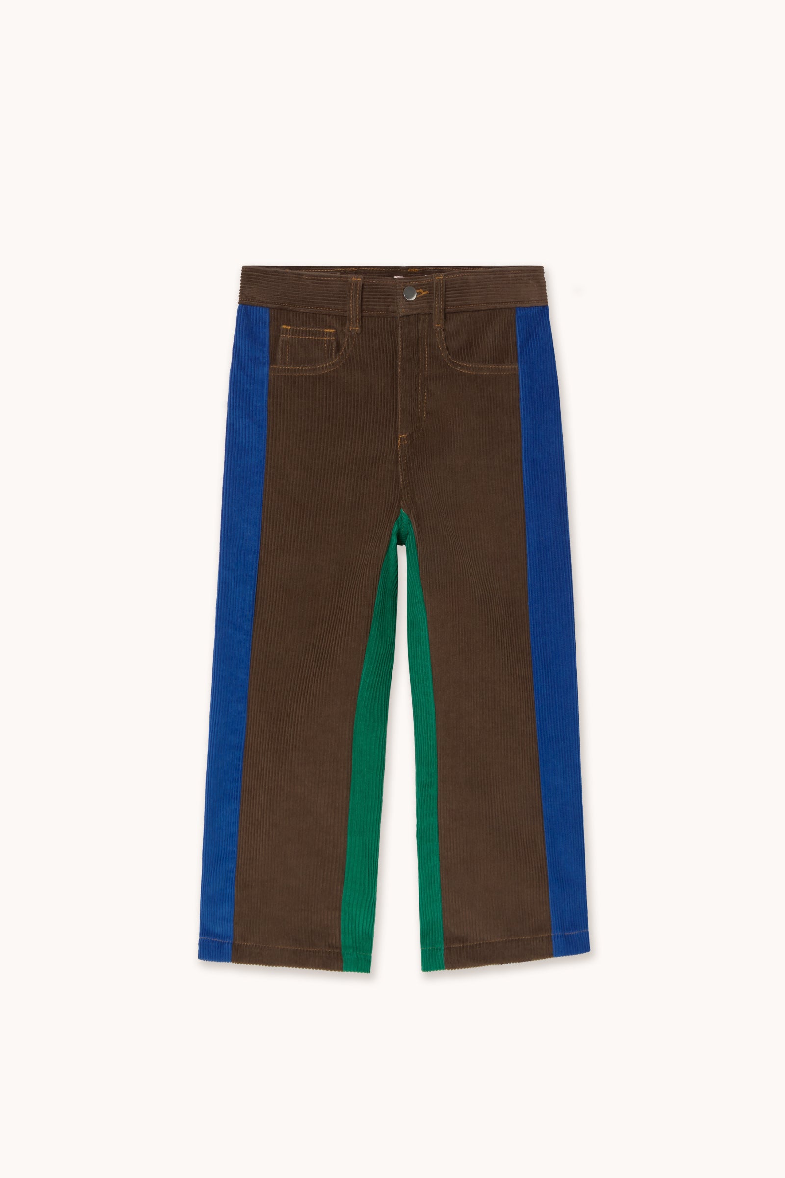 COLOR BLOCK CORDUROY JEANS dark brown