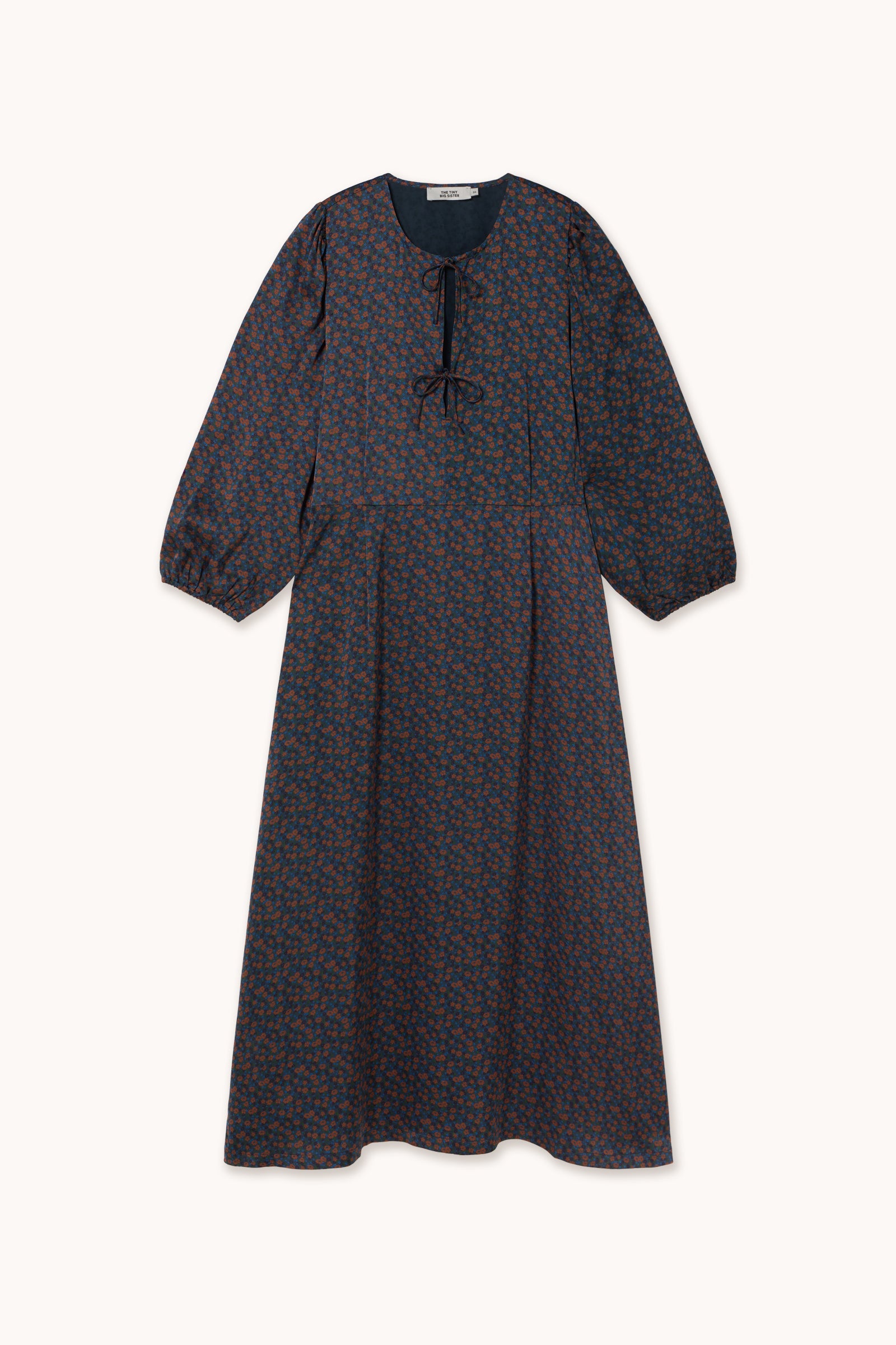 SMALL FLOWERS MIDI DRESS light navy