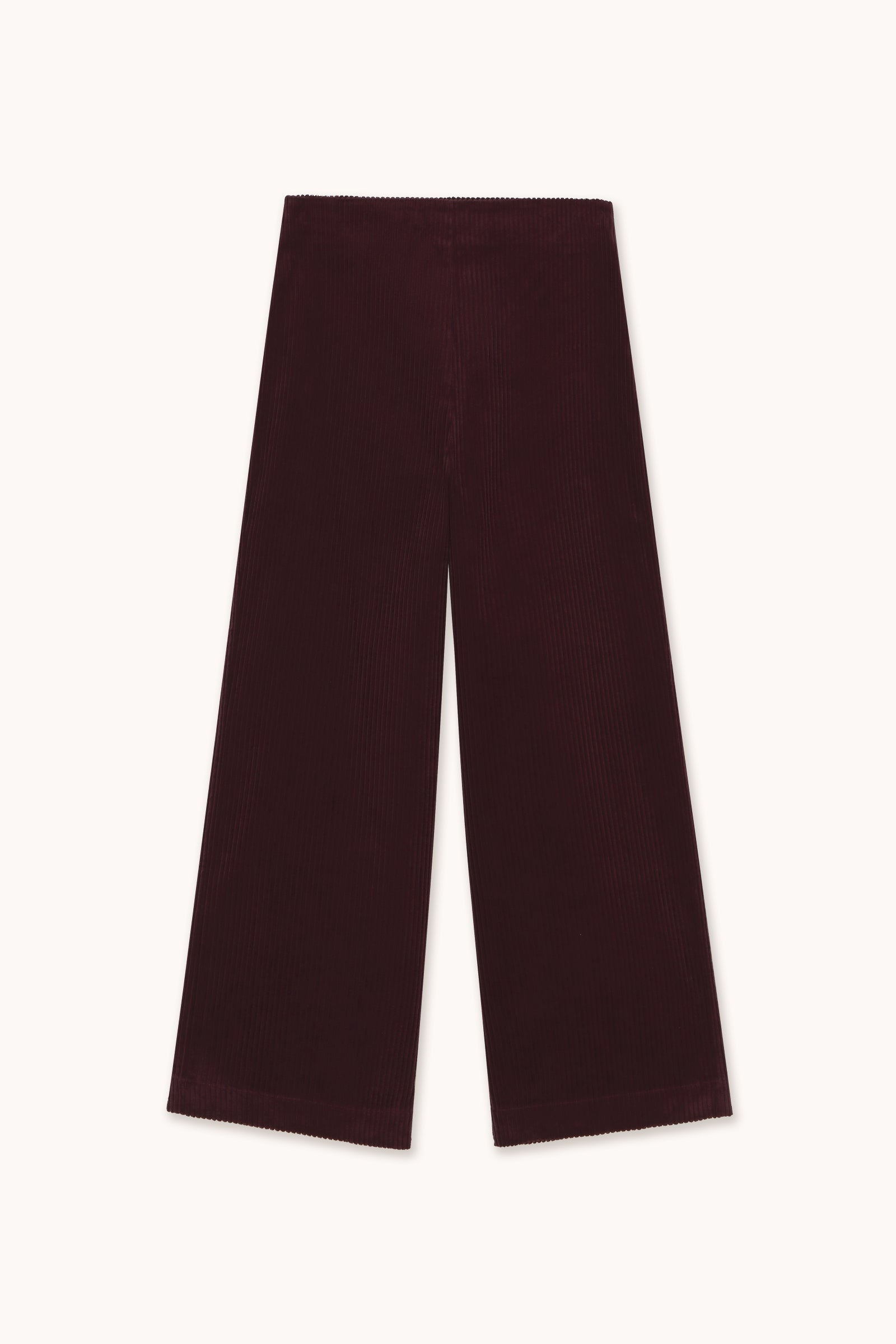CORDUROY WIDE TROUSERS burgundy