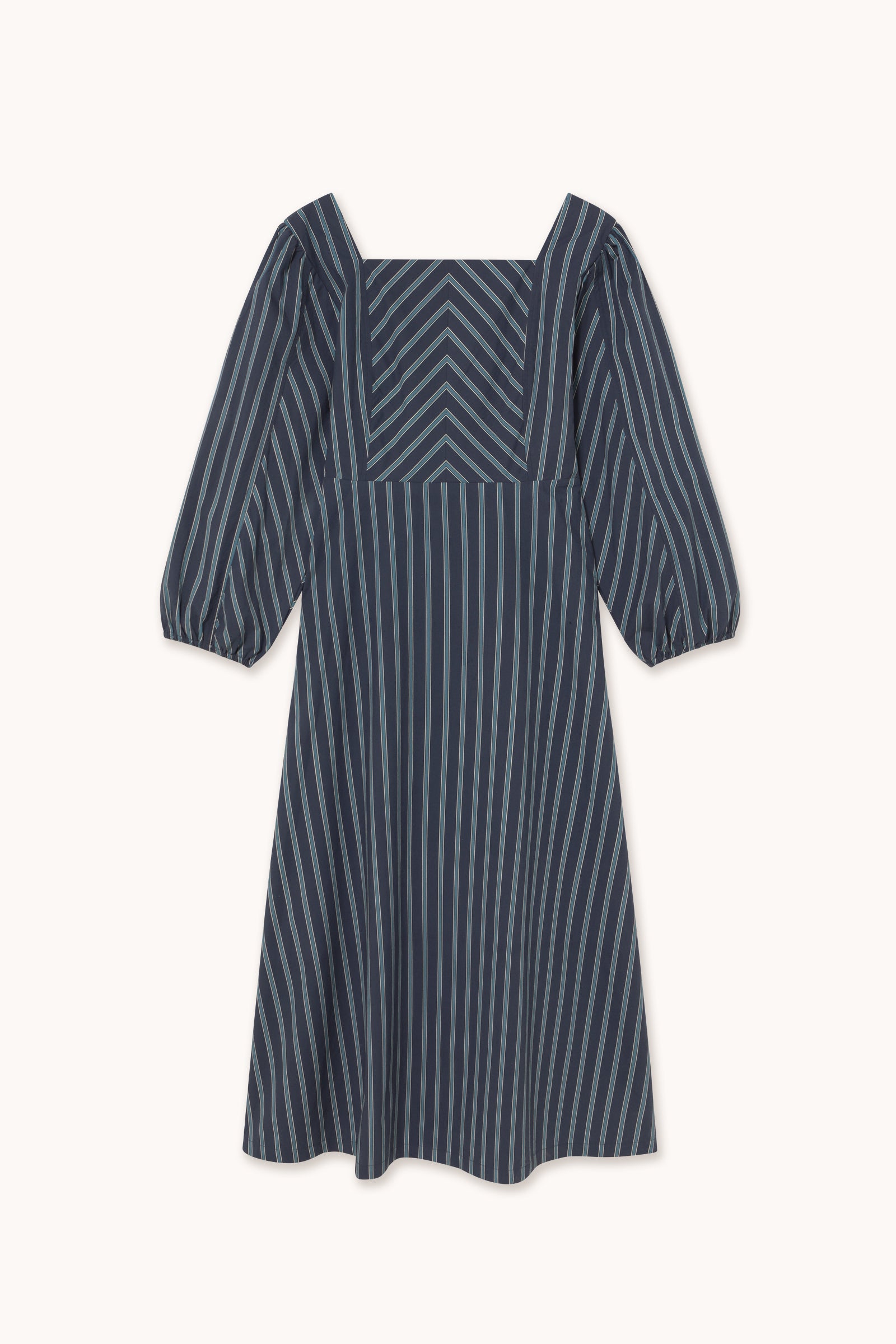VESTIDO MIDI A RAYAS navy