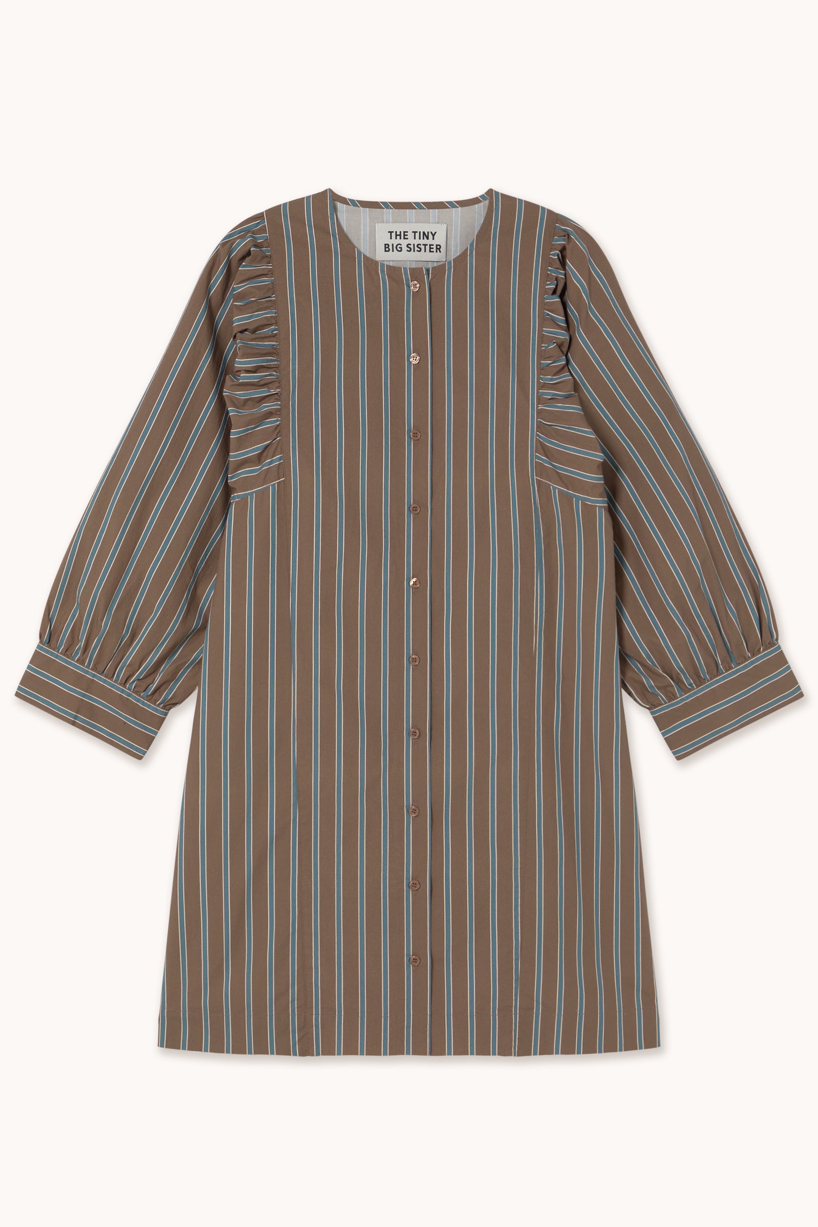 VESTIDO MINI A RAYAS mocha