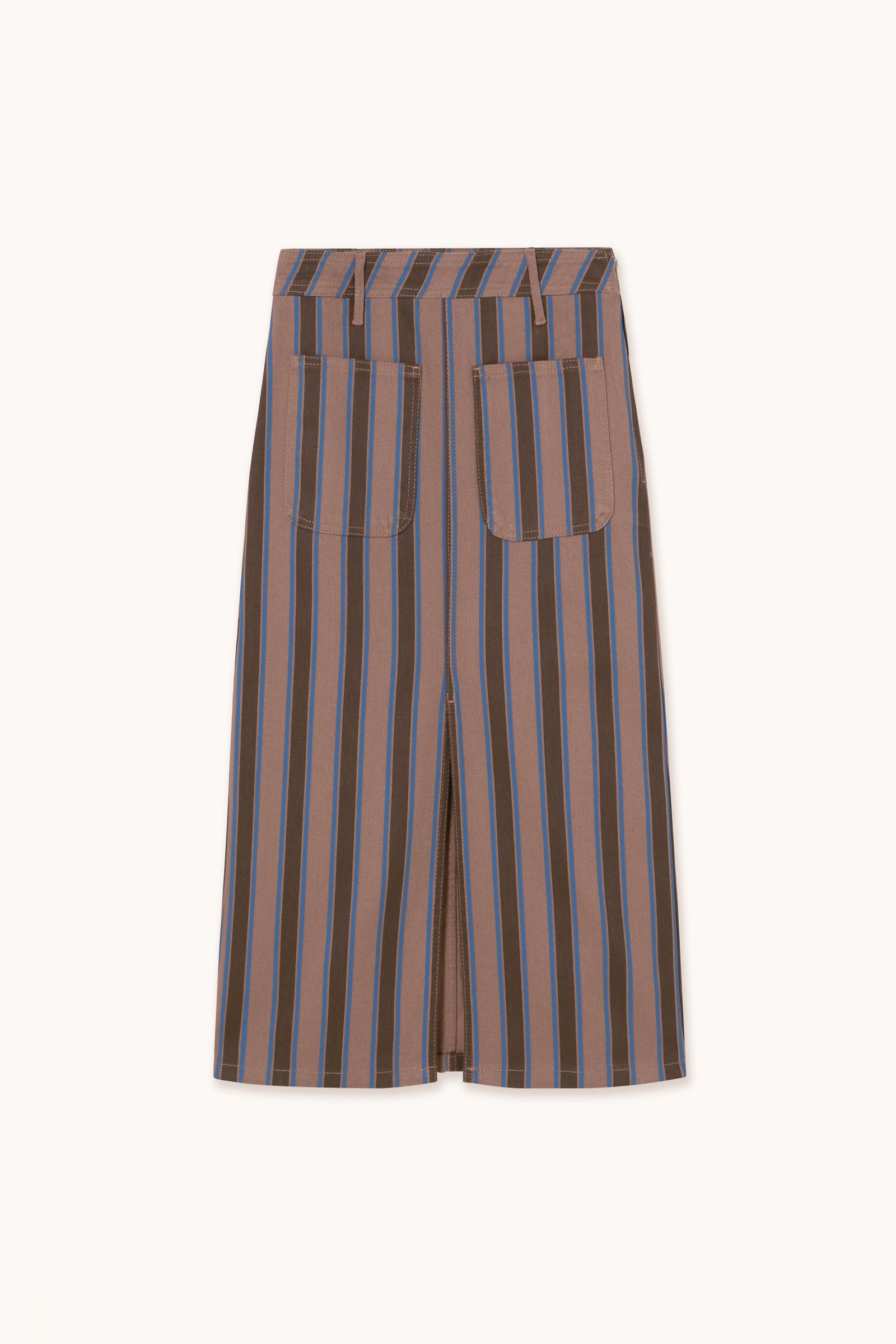 STRIPED POCKET SKIRT mocha