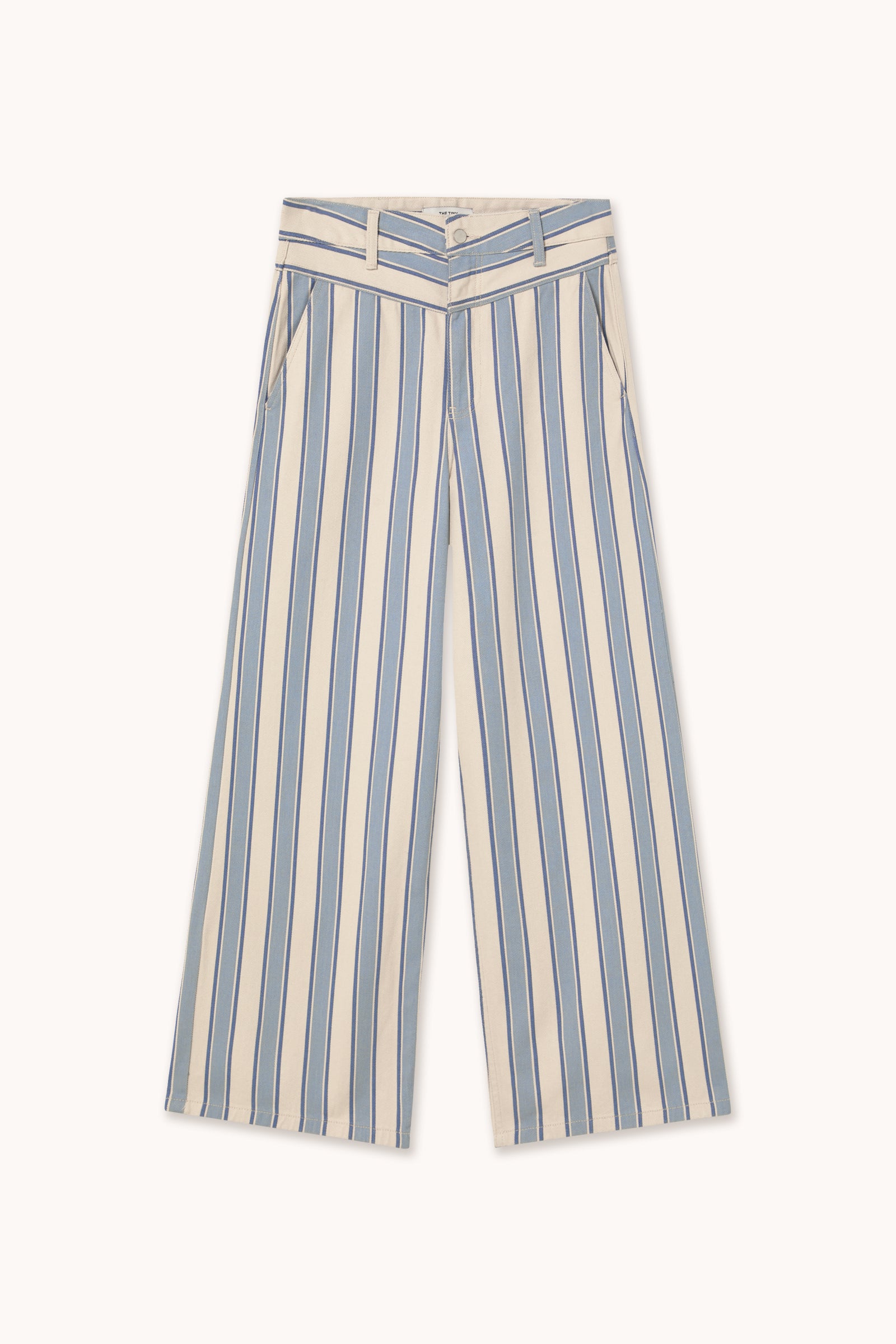 STRIPED YOKE TROUSERS dark vanilla