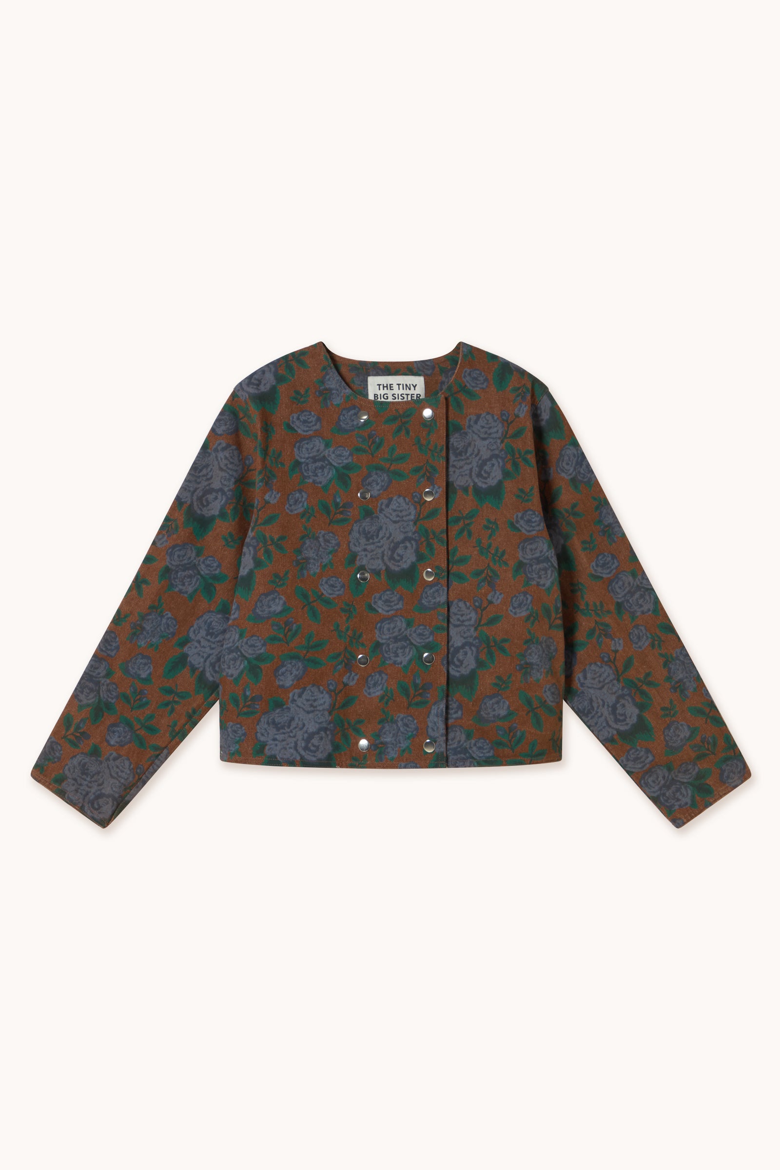 ROSES BUTTONED DENIM JACKET brown