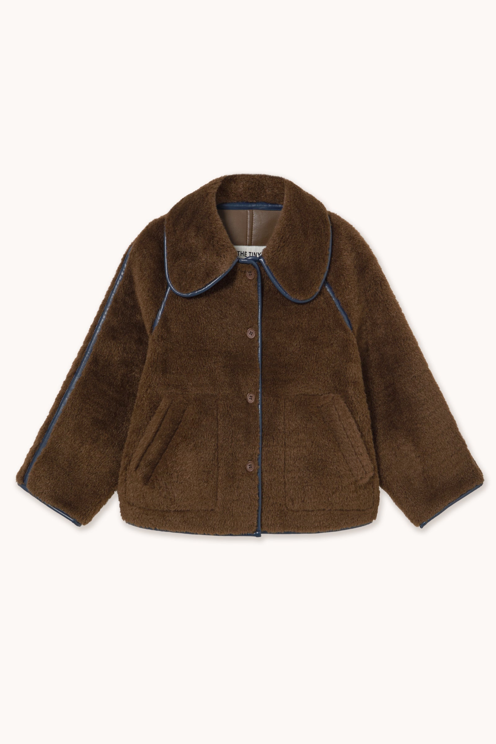 REVERSIBLE FAUX FUR COAT dark brown