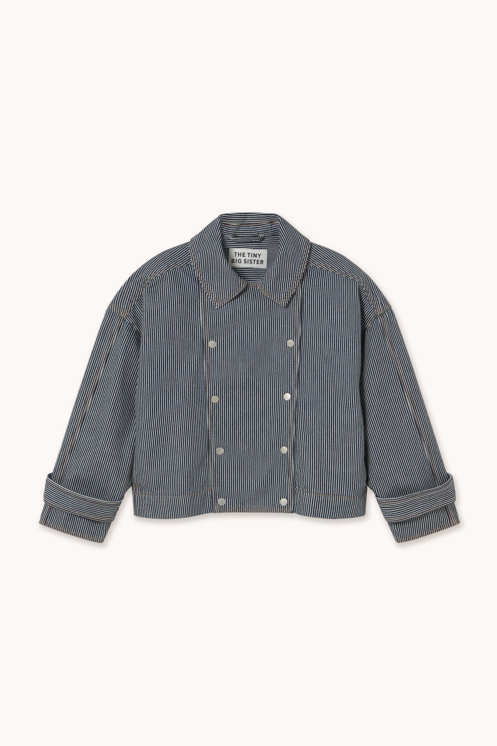 STRIPED DENIM JACKET navy