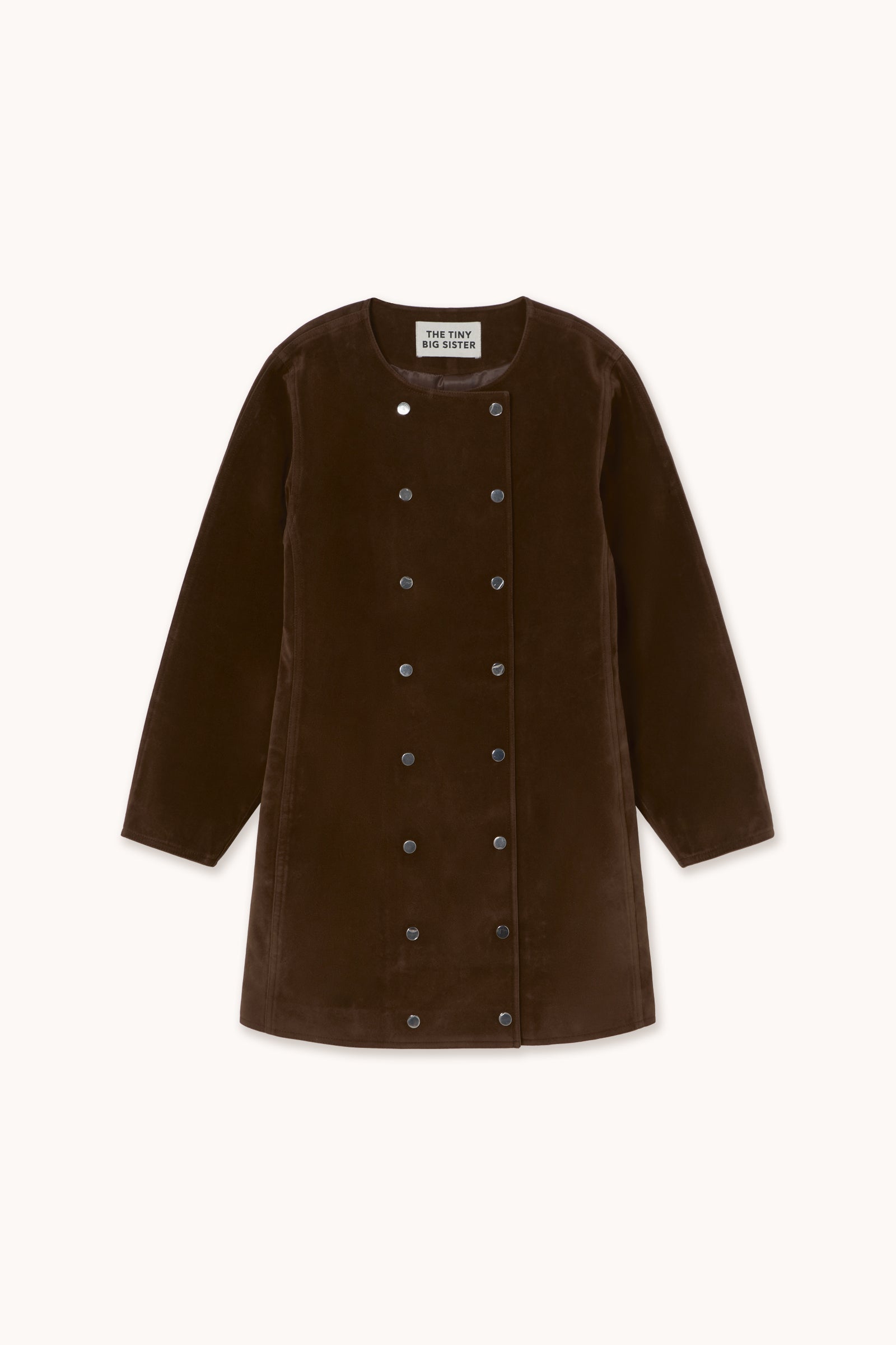 VESTIDO CON BOTONES EFECTO ANTE dark brown