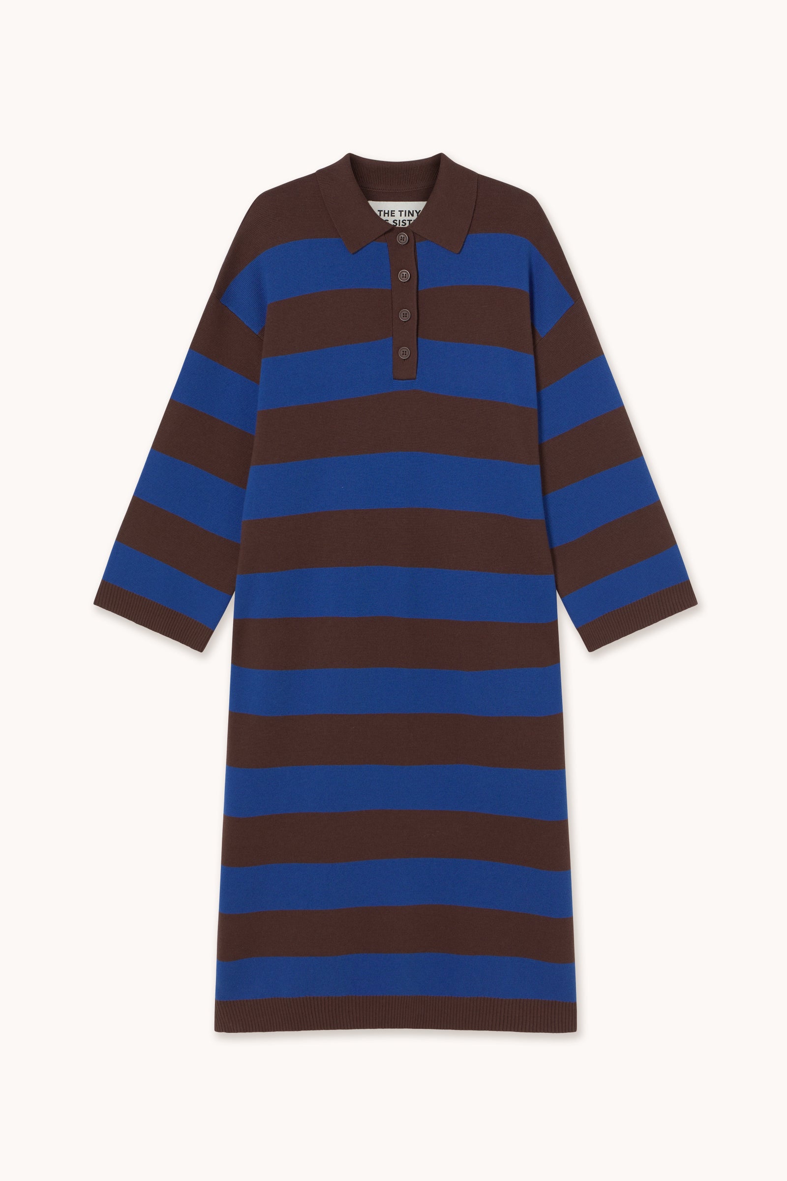 VESTIDO POLO A RAYAS dark brown/blue