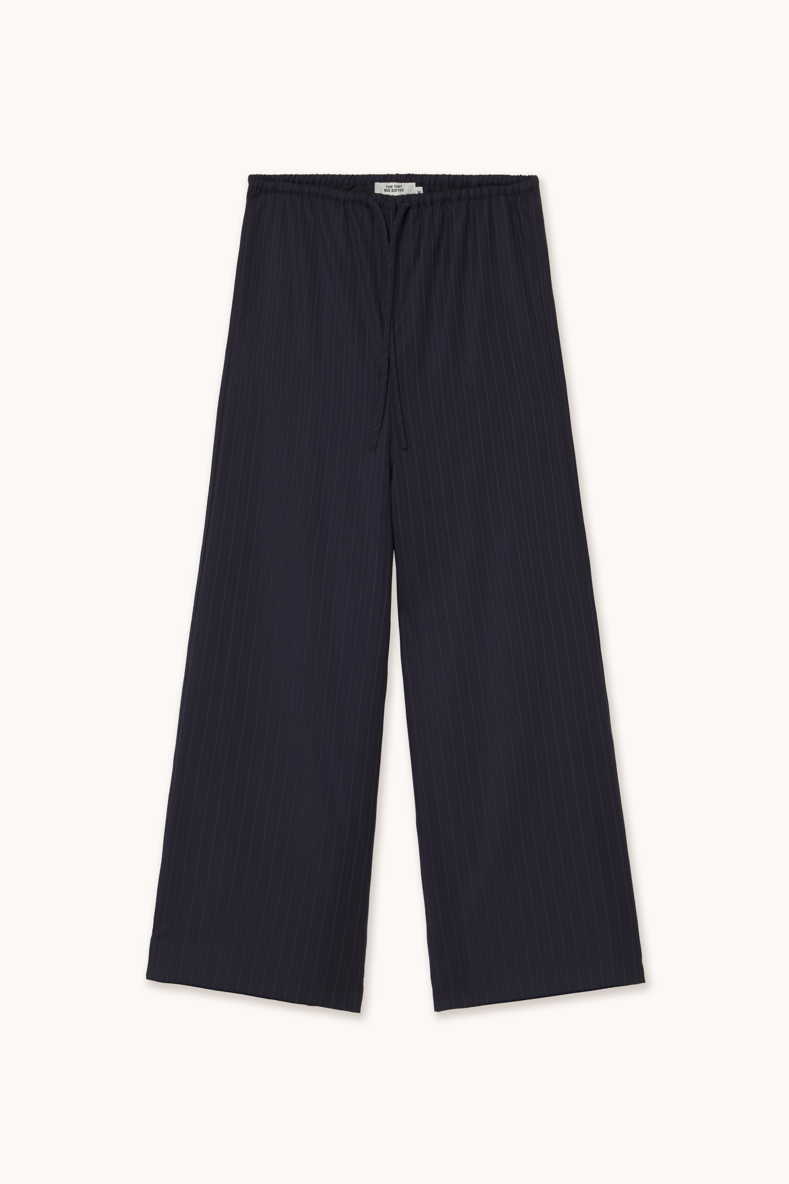 STRIPED WOOL TROUSERS navy