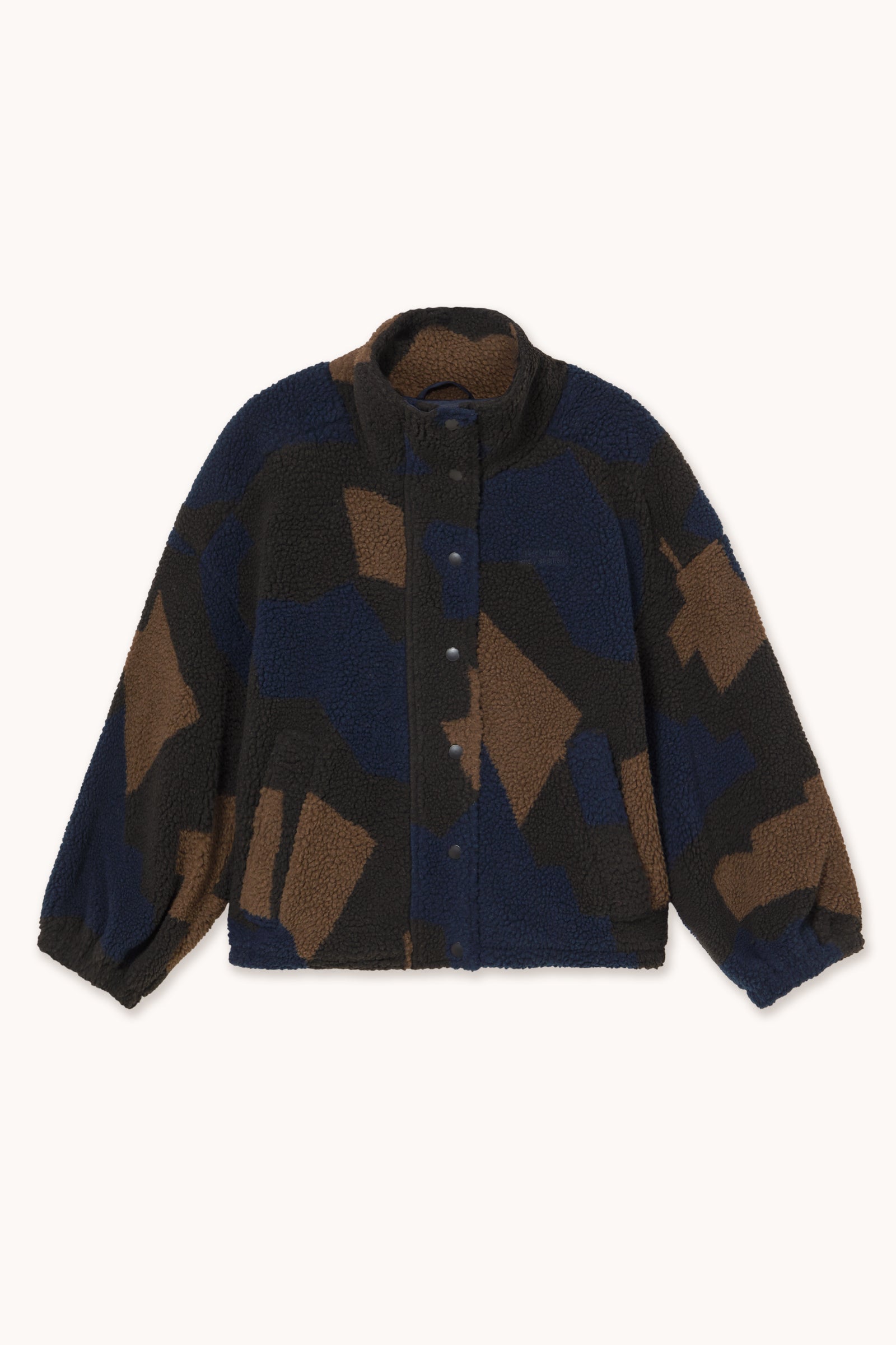 GEOMETRIC SHERPA JACKET raven