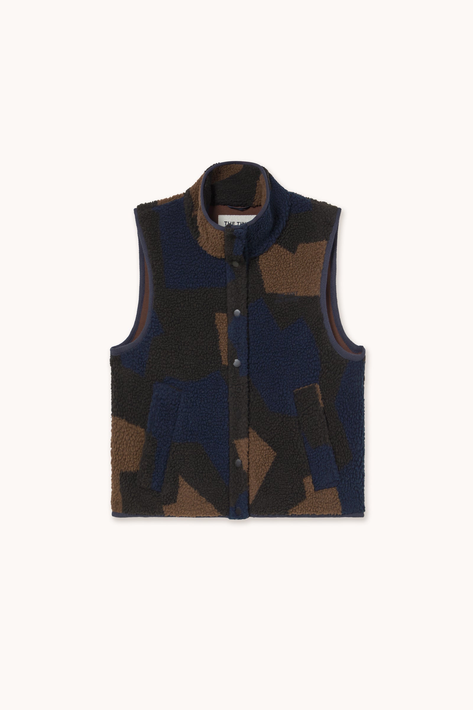GEOMETRIC SHERPA VEST raven