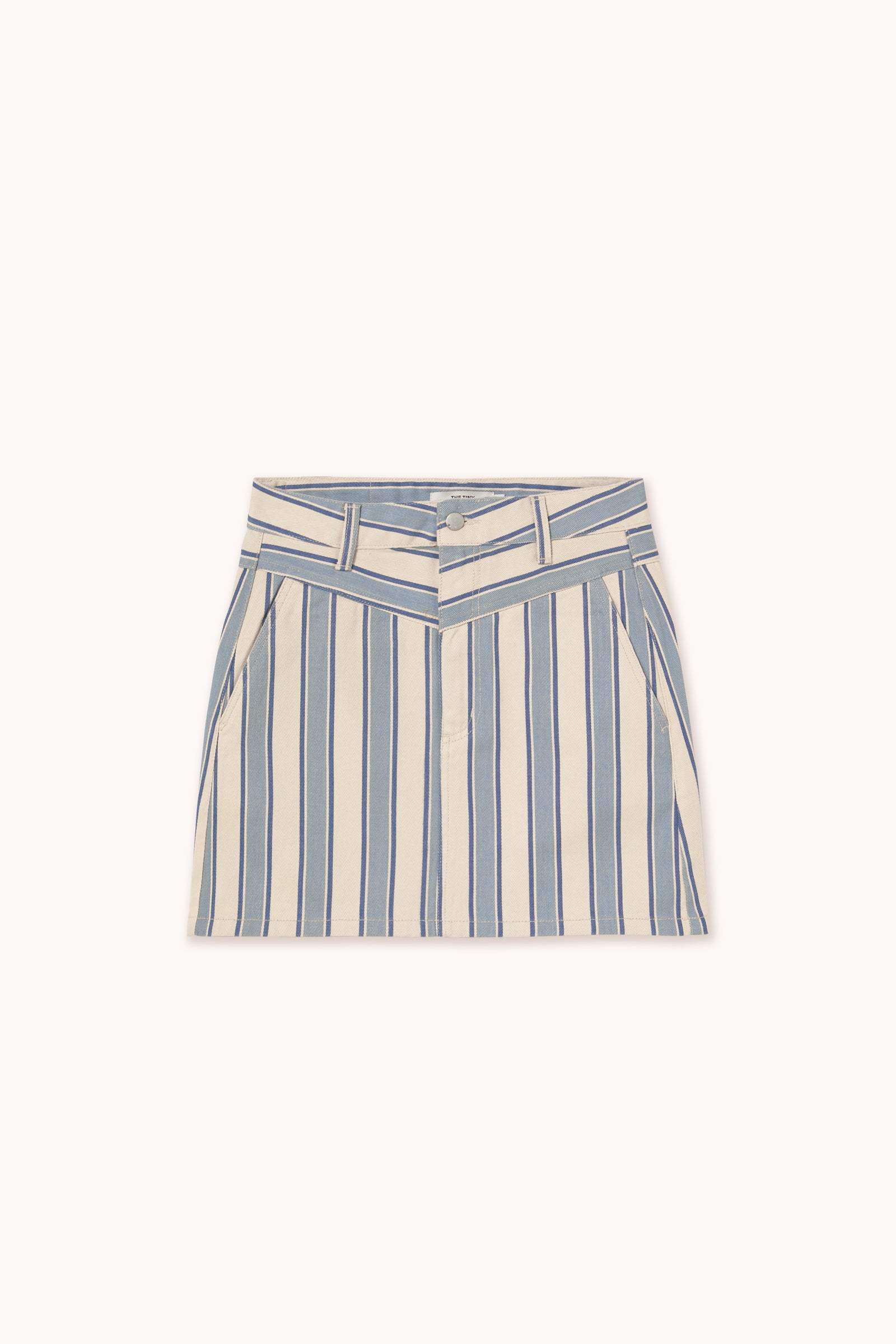 STRIPED YOKED SKIRT dark vanilla