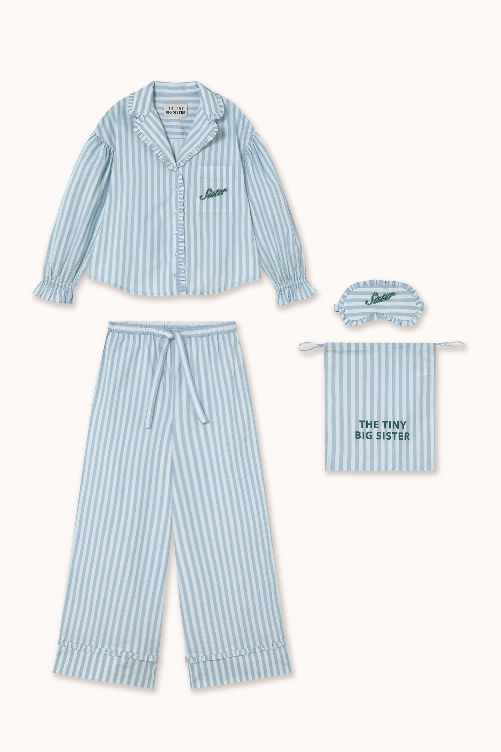 STRIPED PAJAMA SET ice blue/washed blue