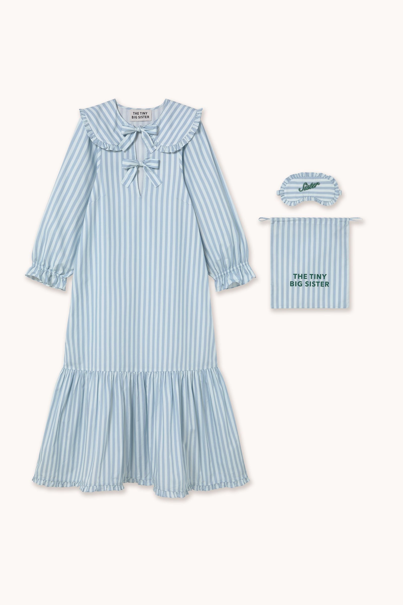 STRIPED NIGHTGOWN ice blue/washed blue