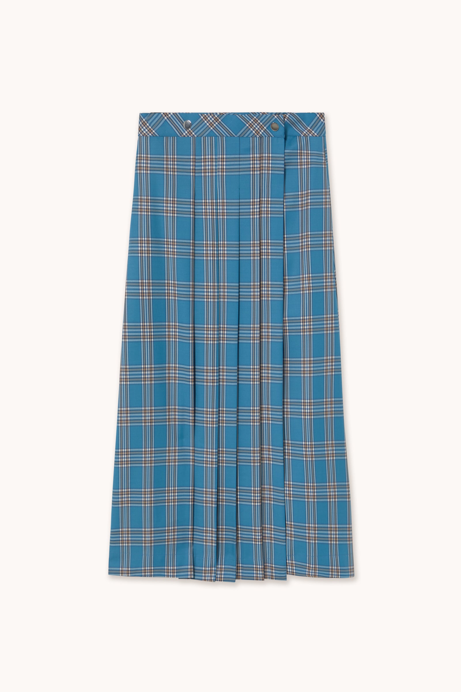 CHECK WRAP SKIRT petrol blue