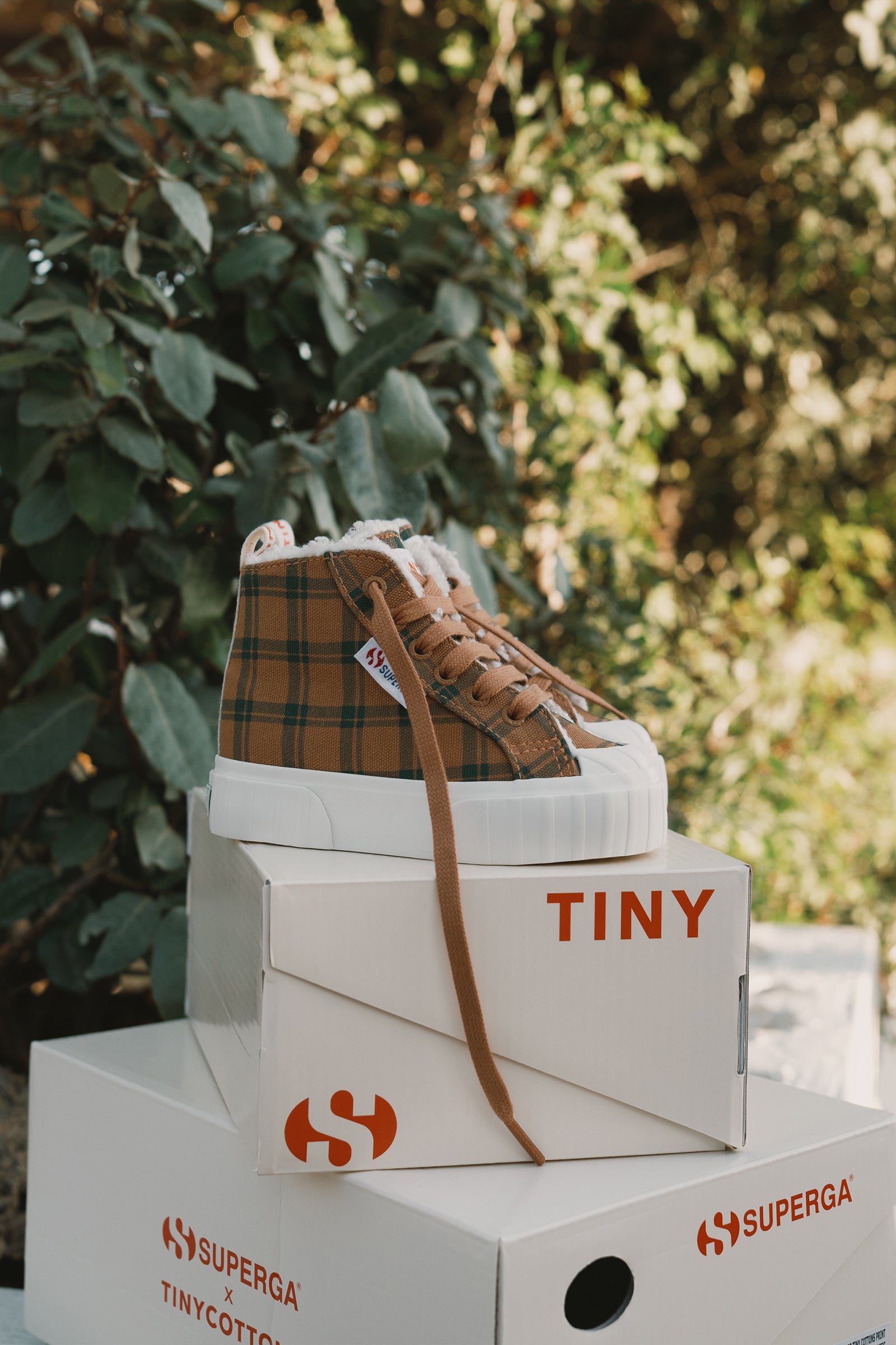 CHECK SNEAKERS light brown