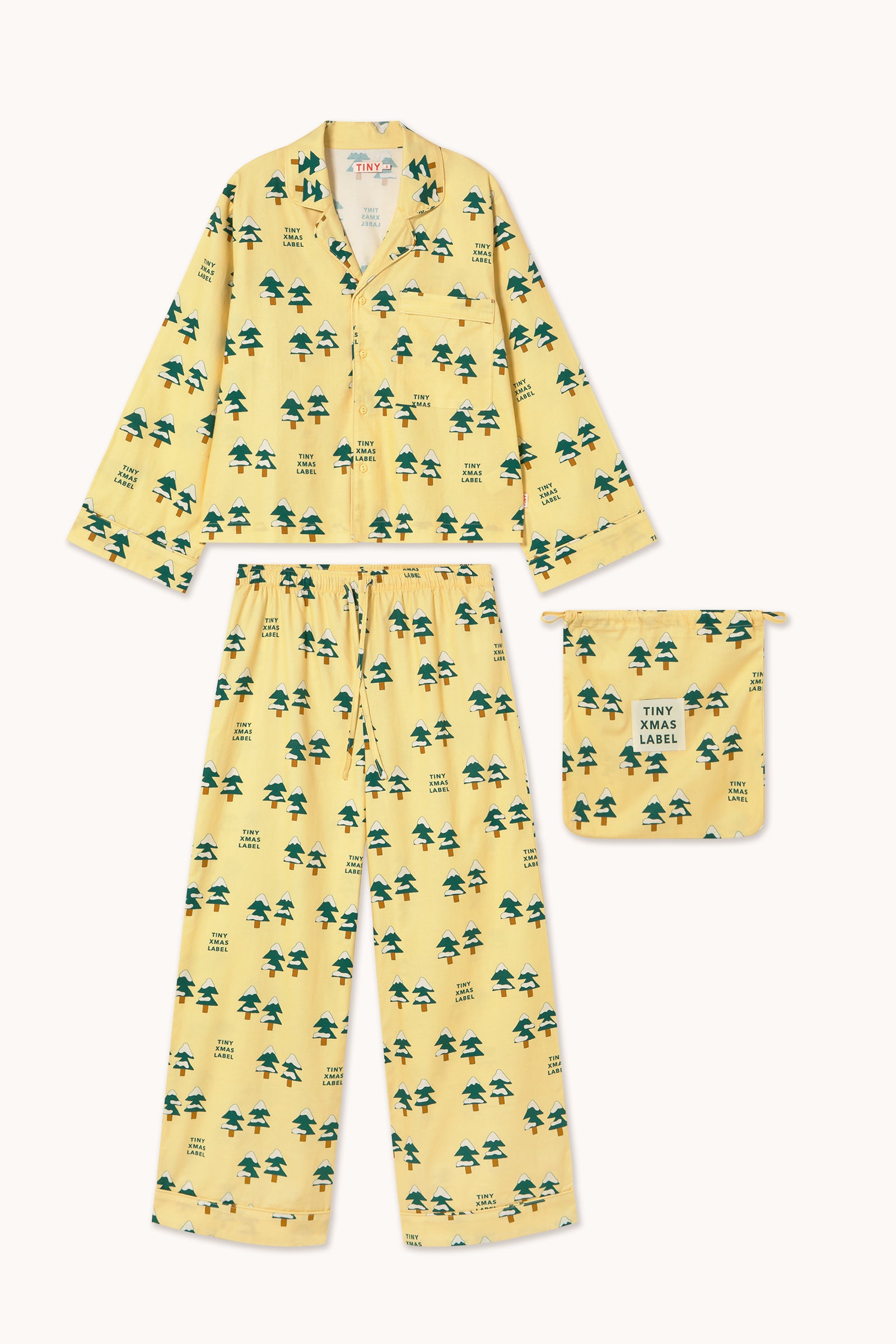 TREES ADULT PAJAMA SET mellow yellow